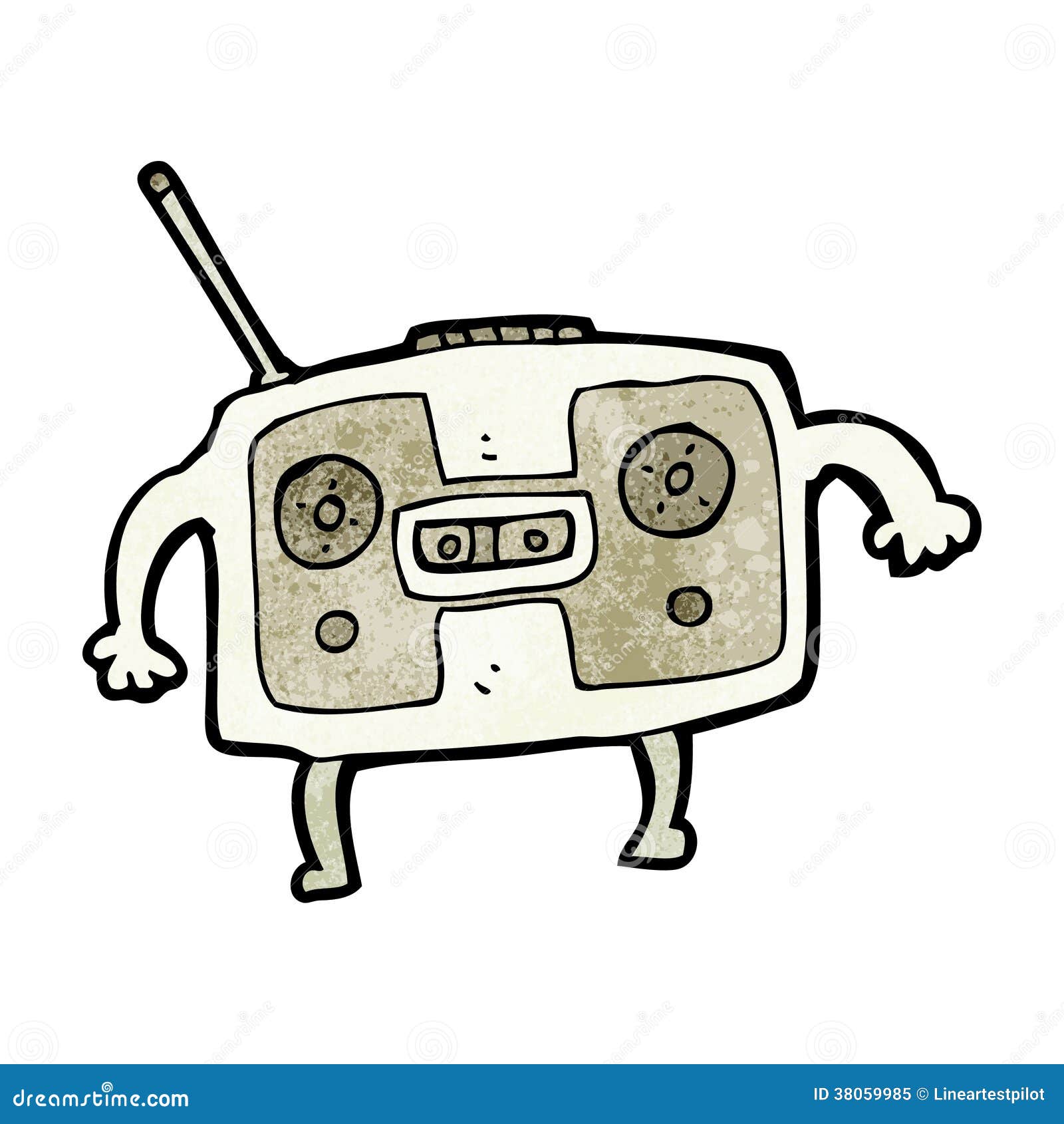 Radio Cassette Player Cartoon Stock Vector Illustration of