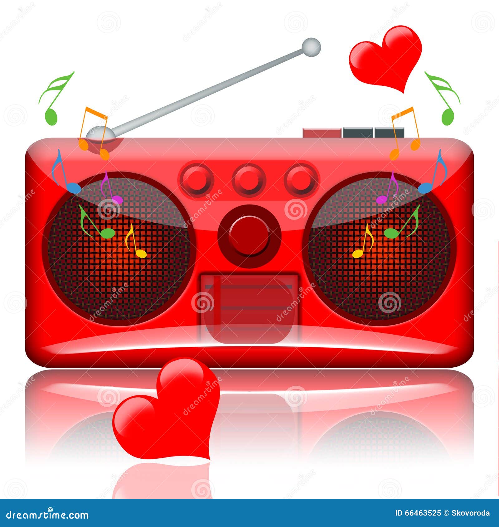 Radio De La Música Del Amor Stock de ilustración Ilustración de