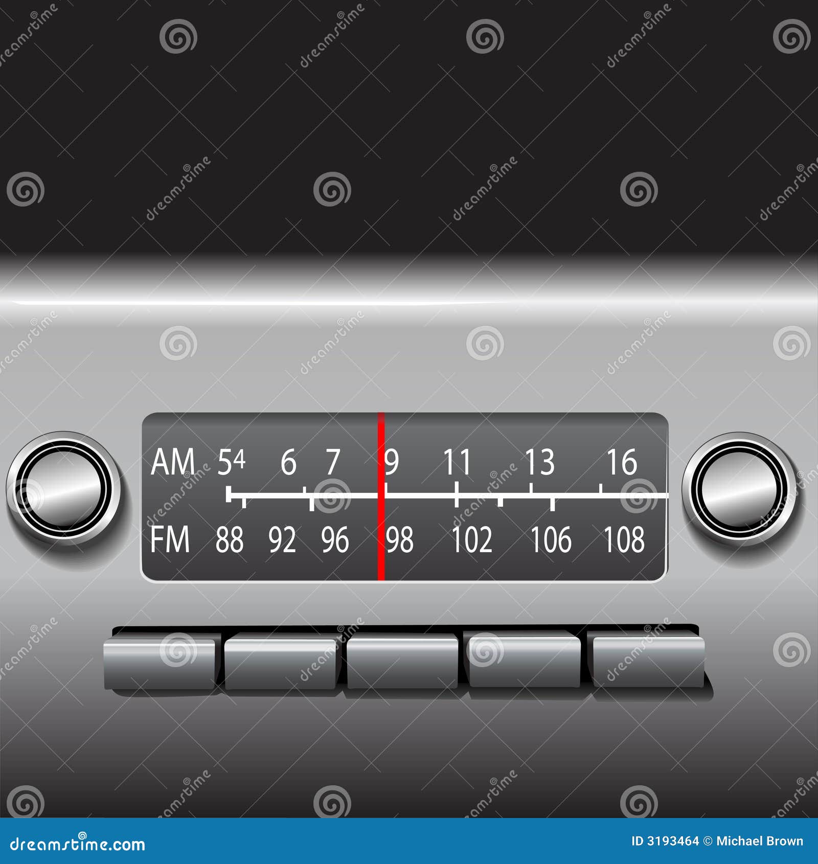 Radio Del Tablero De Instrumentos Del Coche De La FM Ilustración del Vector  - Ilustración de consonancia, brillante: 3193464