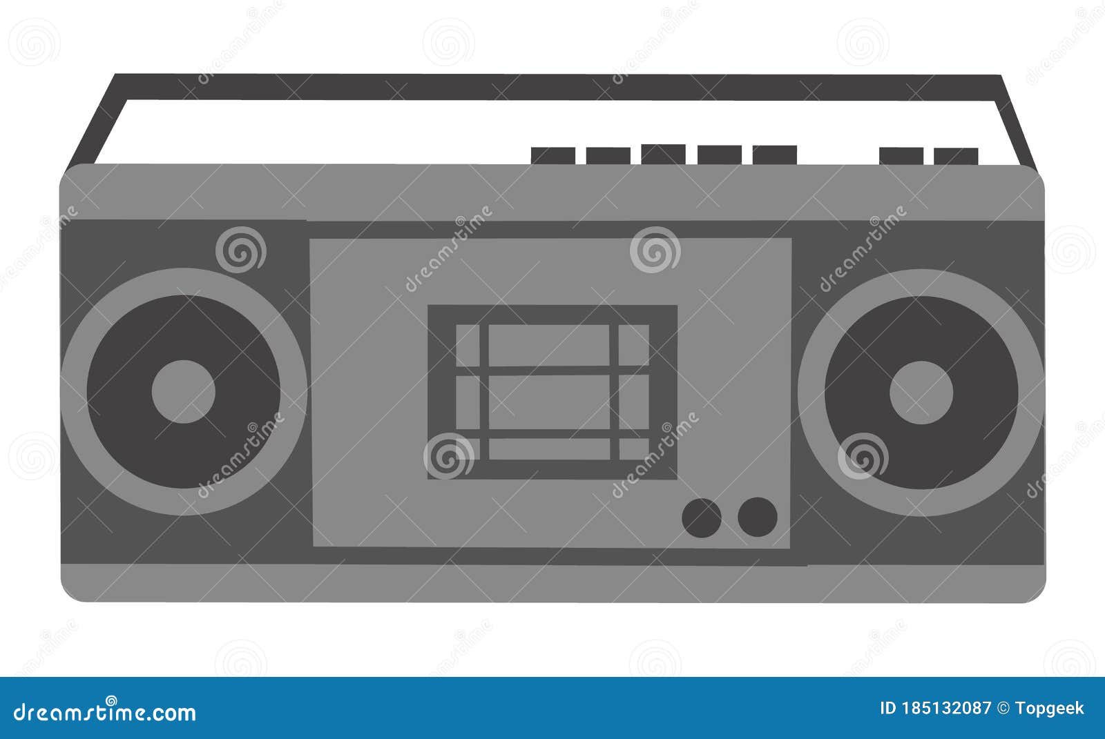 Radio with Cassette Player, Electronic Sign Vector