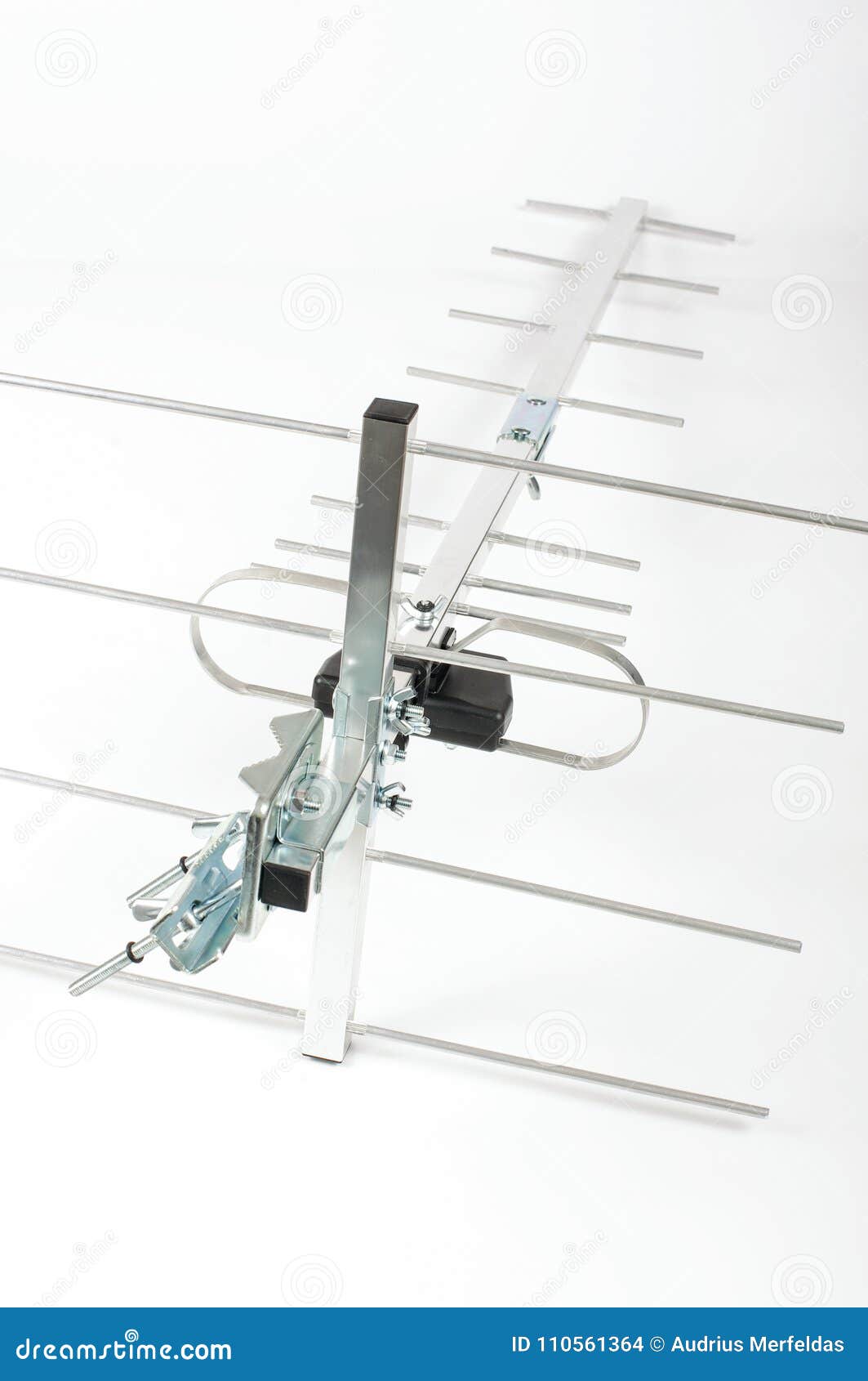 Yagi Uda Antenna for UHF Tv Isolated on the White Background Stock Photo picture picture