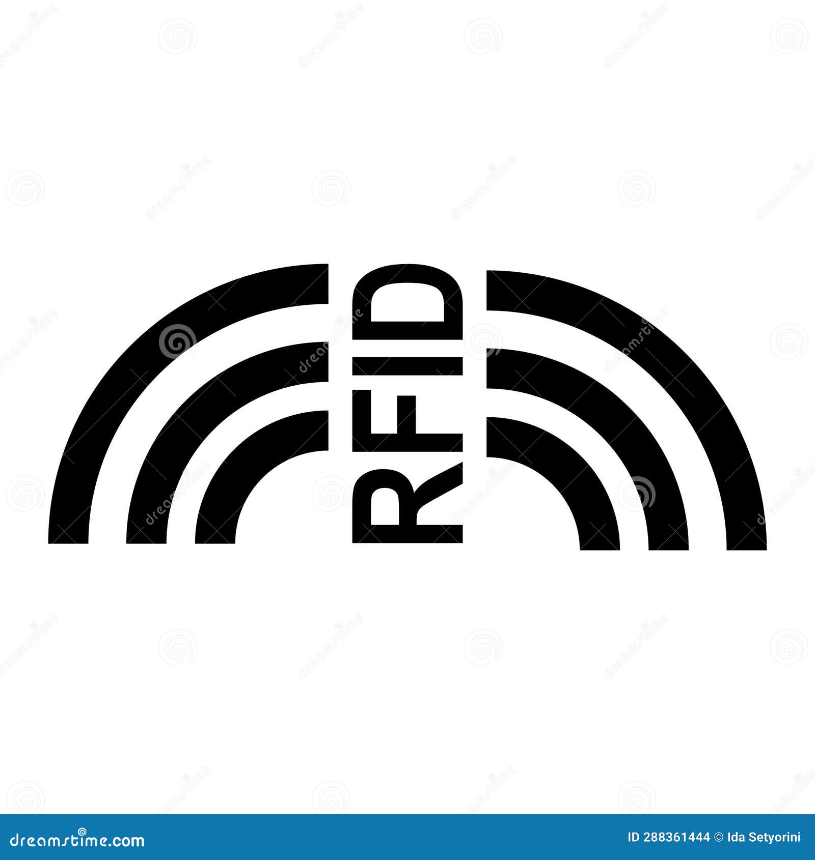 Radio Frequency Identification or RFID Icon Stock Illustration