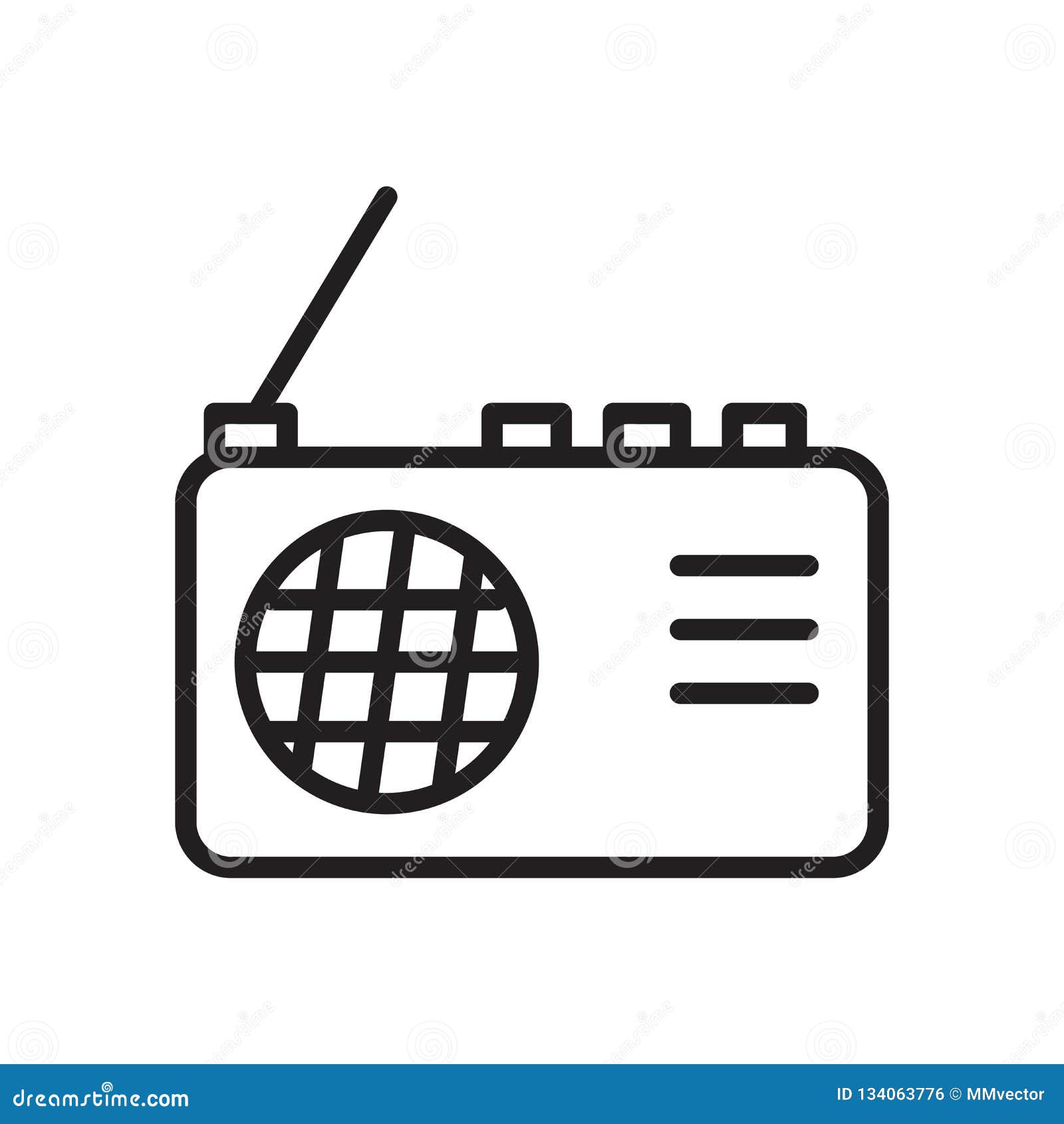 Radio Icon Vector Isolated on White Background, Radio Sign , Linear Symbol  and Stroke Design Elements in Outline Style Stock Vector - Illustration of  elegance, station: 134063776