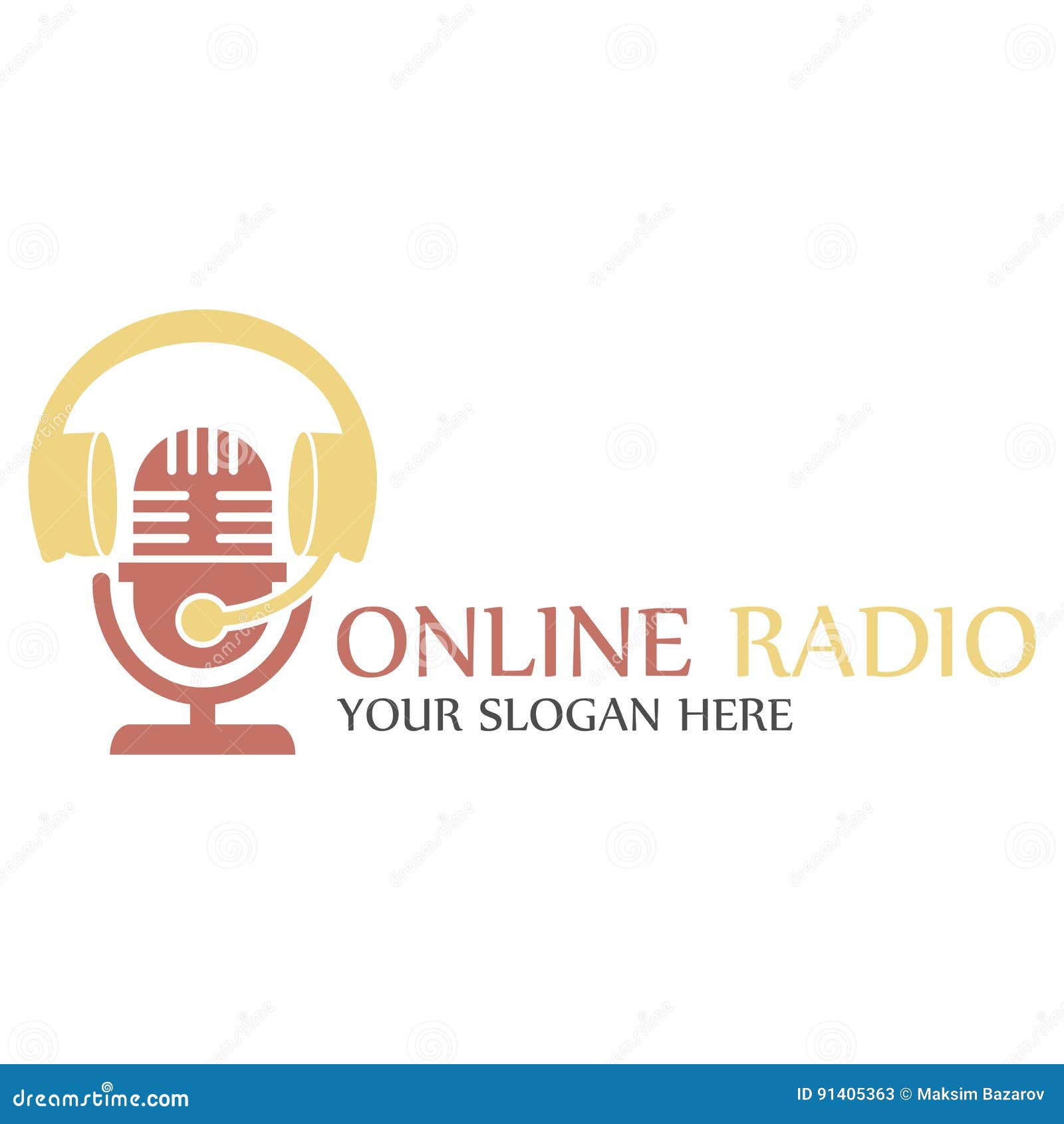 Radio logo template stock vector. Illustration of creative - 91405363