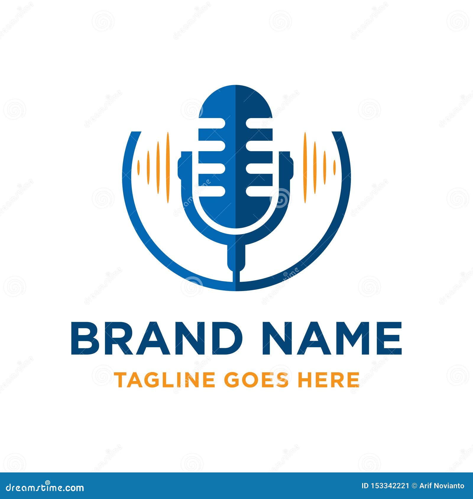 Radio Microphone Logo Design Stock Illustration - Illustration of blue ...