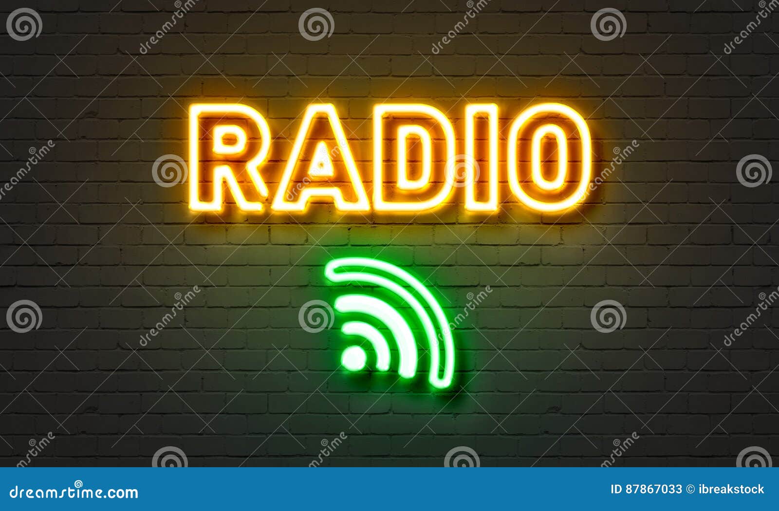 Radio Retro Style Neon Illustration Graphic by captoro · Creative