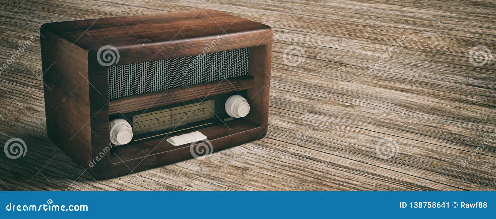 Radio Old Fashioned Radio Old Fashioned On Wooden Floor Background