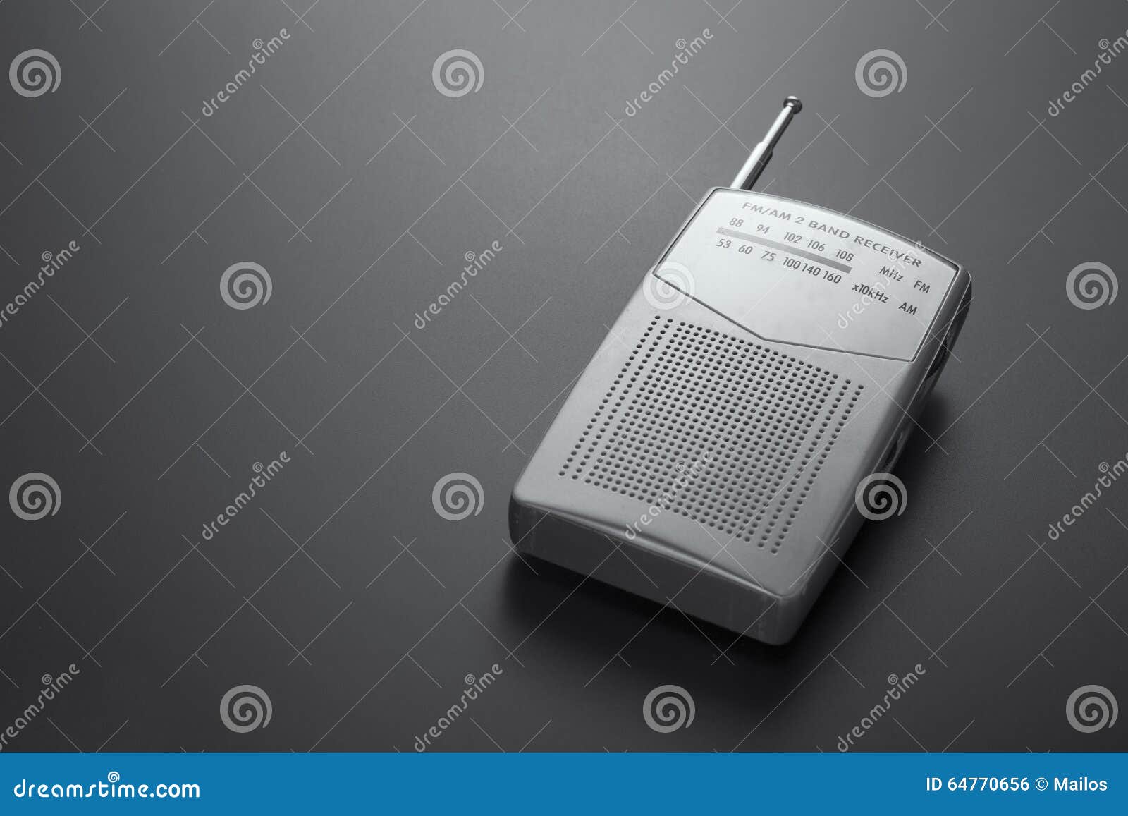 Radio Receiver Gray on a Dark Background Stock Photo Image of antenna