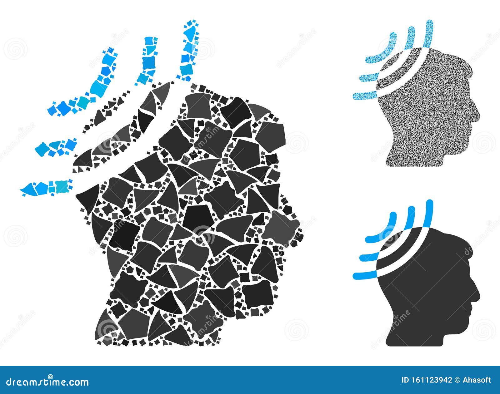 radio reception head composition icon of irregular parts stock vector illustration of mosaic head 161123942 dreamstime com