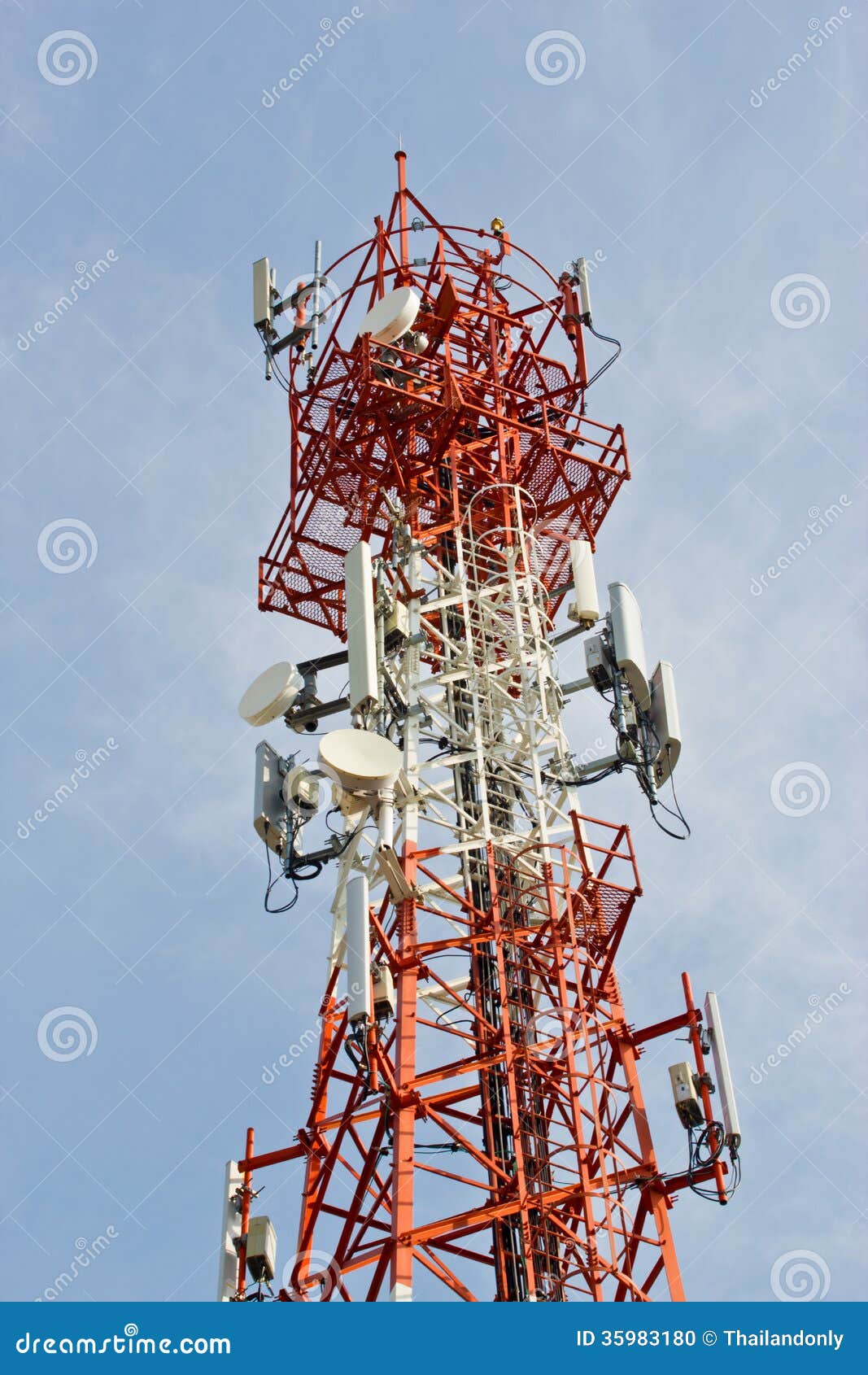 Radio Relay Link, Mobile Base Station. Stock Photo Image of cloudy