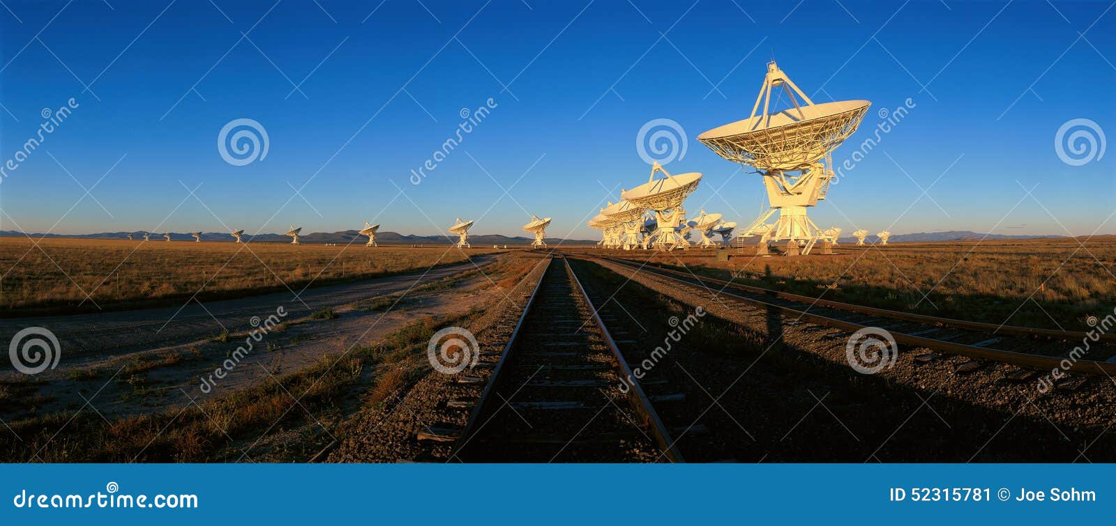 radio telescope dishes at national radio astronomy observatory in socorro, nm