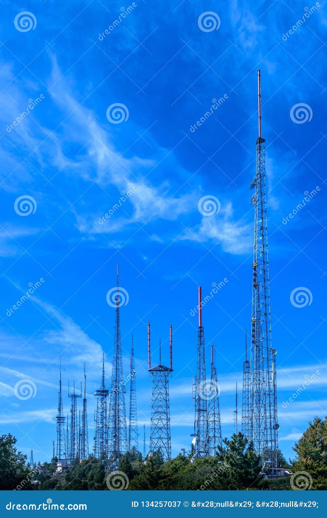 Radio and Television Broadcast Towers Stock Image - Image of towers