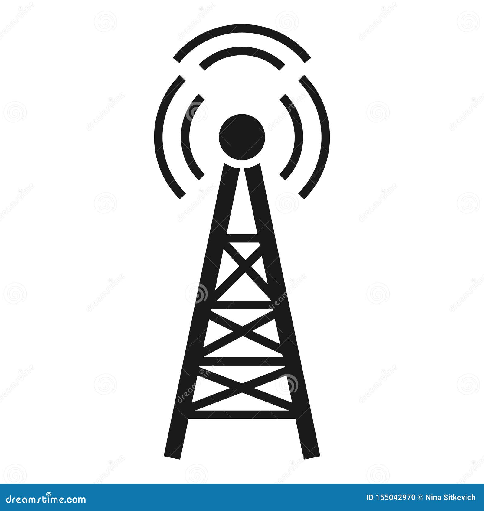 Radio Tower Icon, Simple Style Stock Vector - Illustration of mobile