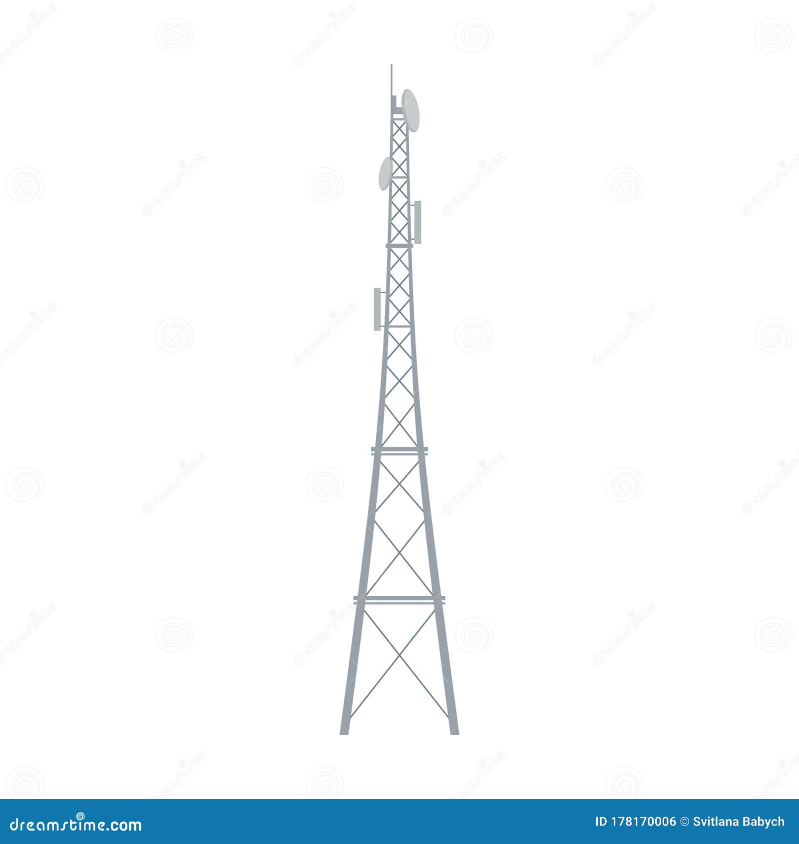 Radio Tower Vector Icon.Cartoon Vector Icon Isolated On White
