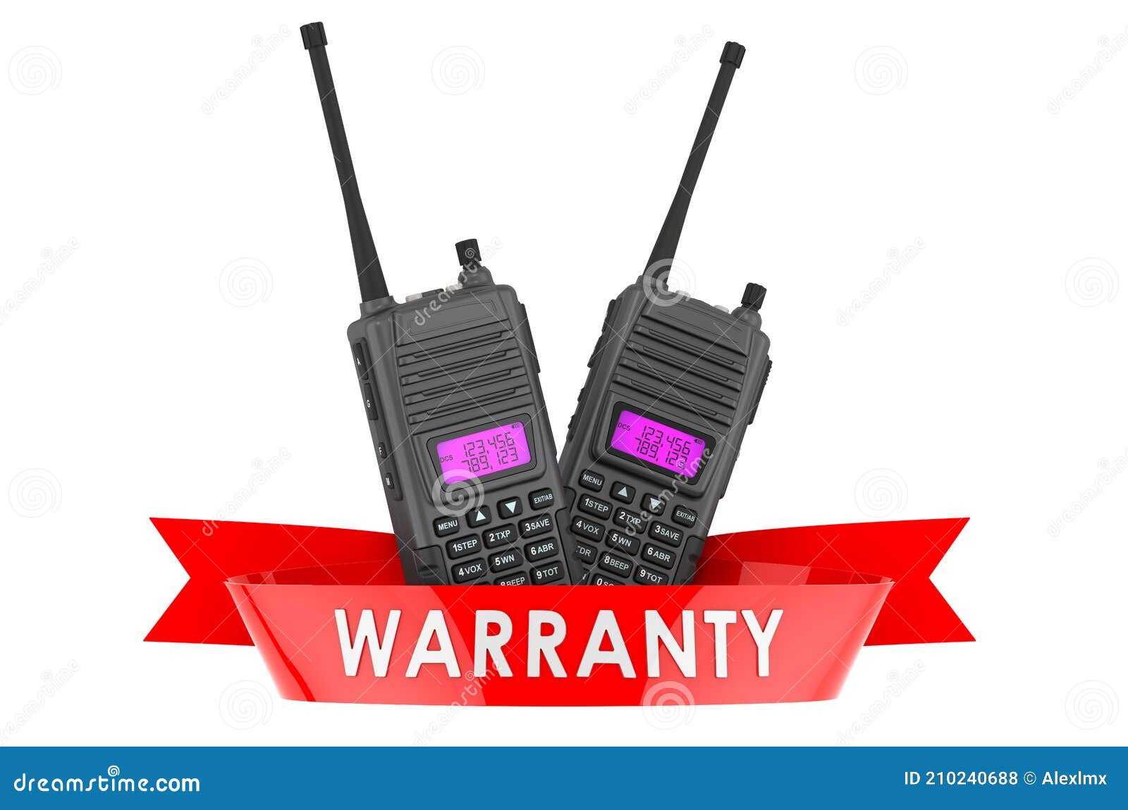 radio transceivers warranty concept. 3d rendering