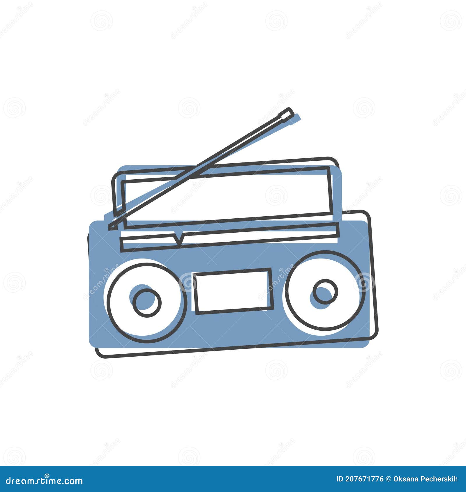 Radio Vector Icono En Estilo De Dibujos Animados Sobre Fondo Aislado Blanco  Ilustración del Vector - Ilustración de website, muestra: 207671776