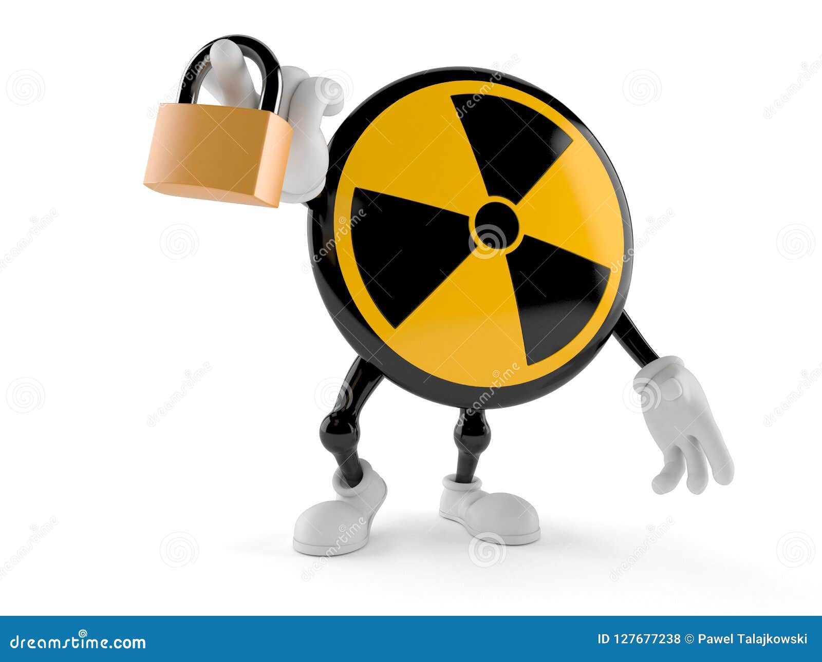 Radioactive Character With Padlock Stock Illustration Illustration of