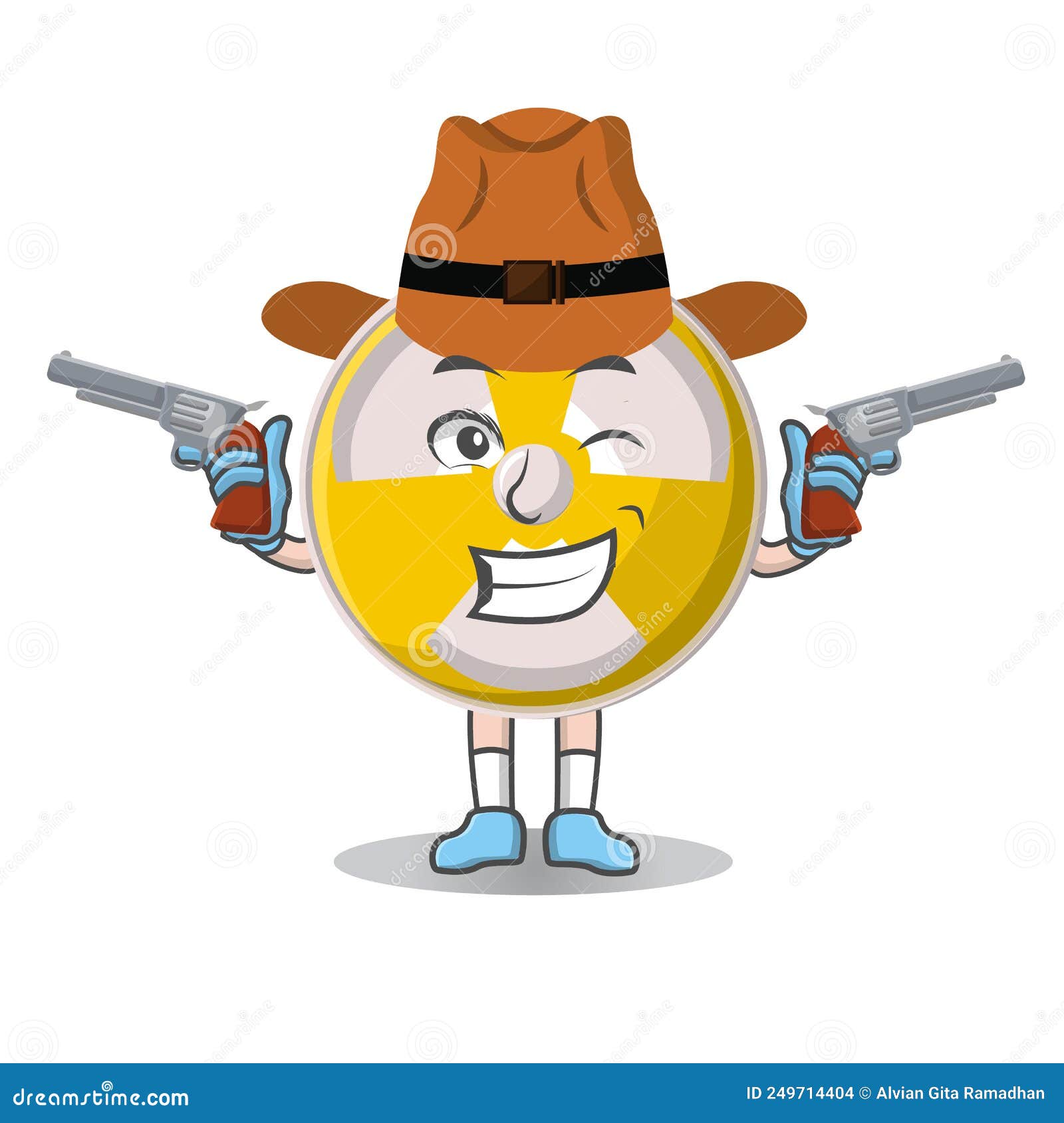 Cowboy Set For Design. Hand Drawn Cowboy Hat. Cartoon Character Man In