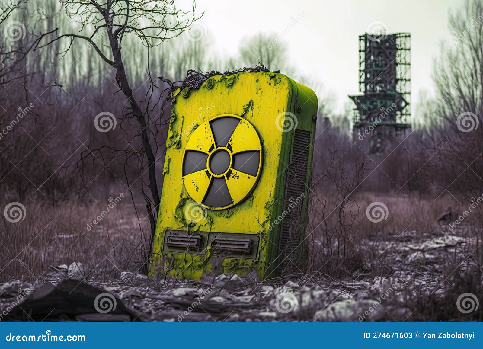 radioactive danger mysterious sign appears in city, leaving residents in fear for the unknown. generative ai
