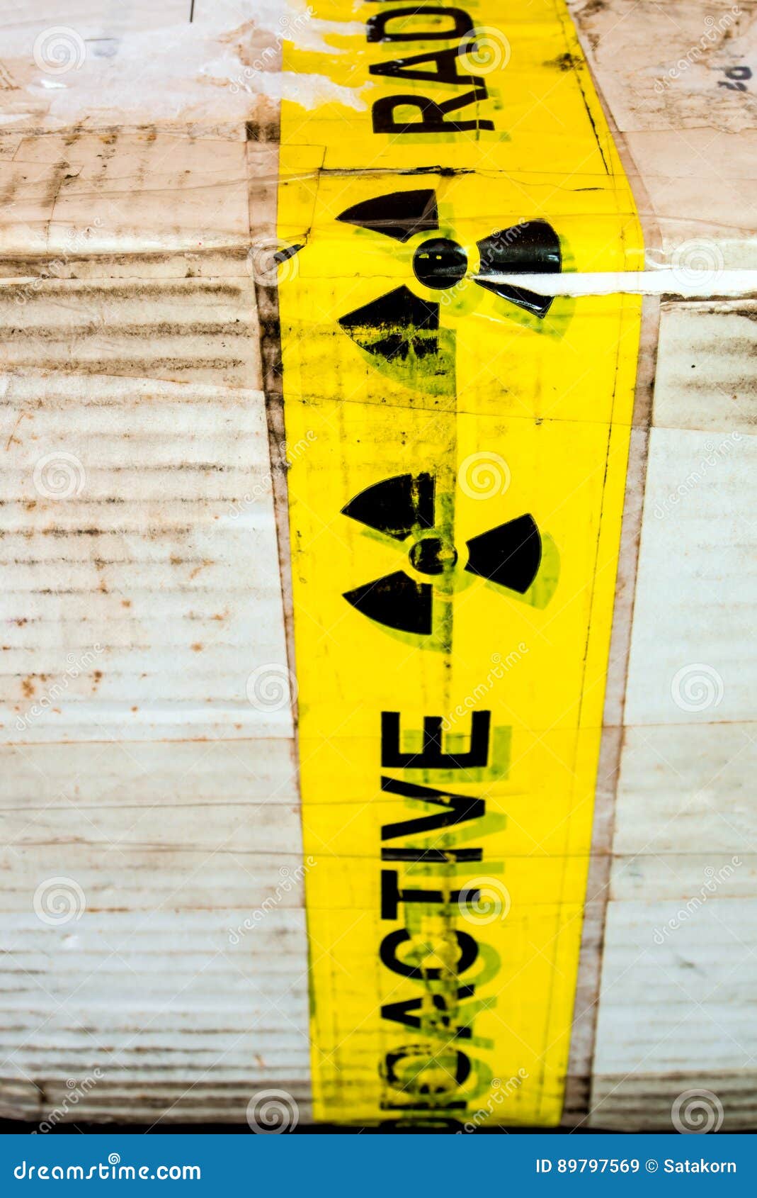 Radioactive Material Warning Sign at the Package Stock Image Image of