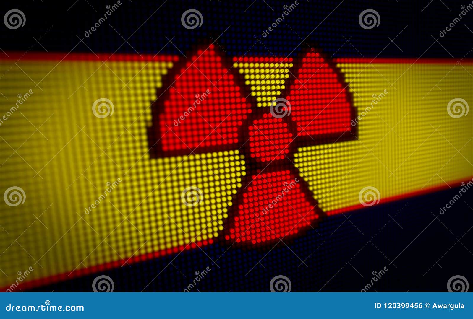 Radioactive symbol led stock illustration. Illustration of catastrophe