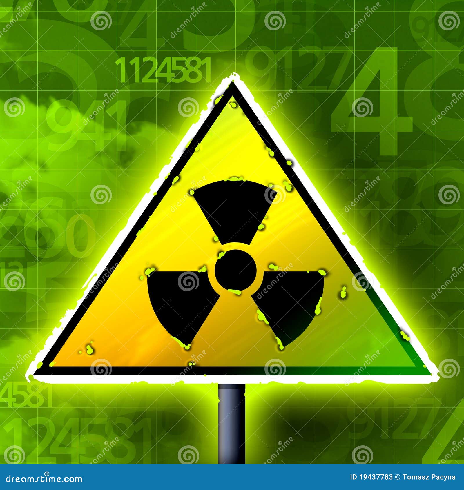 Radioactivity sign numbers stock illustration. Illustration of number