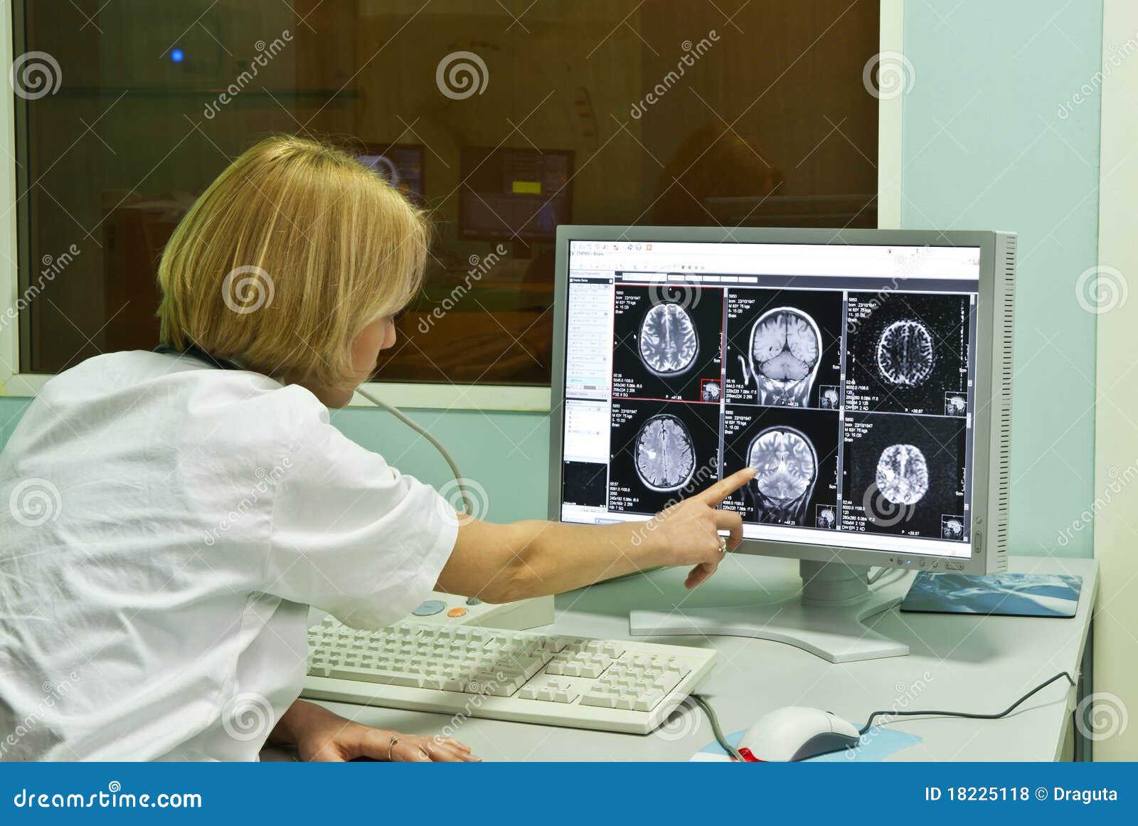 radiologist analyzing x-ray image