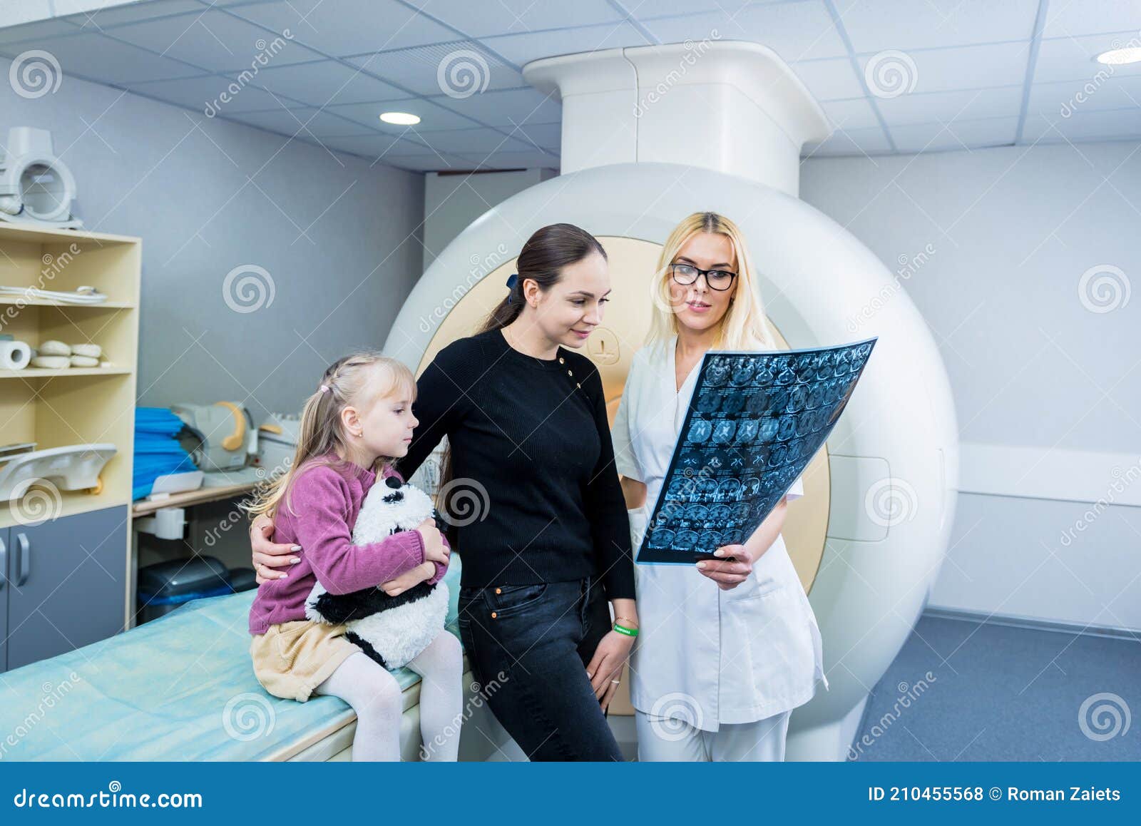 Radiologist with a Patients Examining a Mri Scan Stock Photo Image of