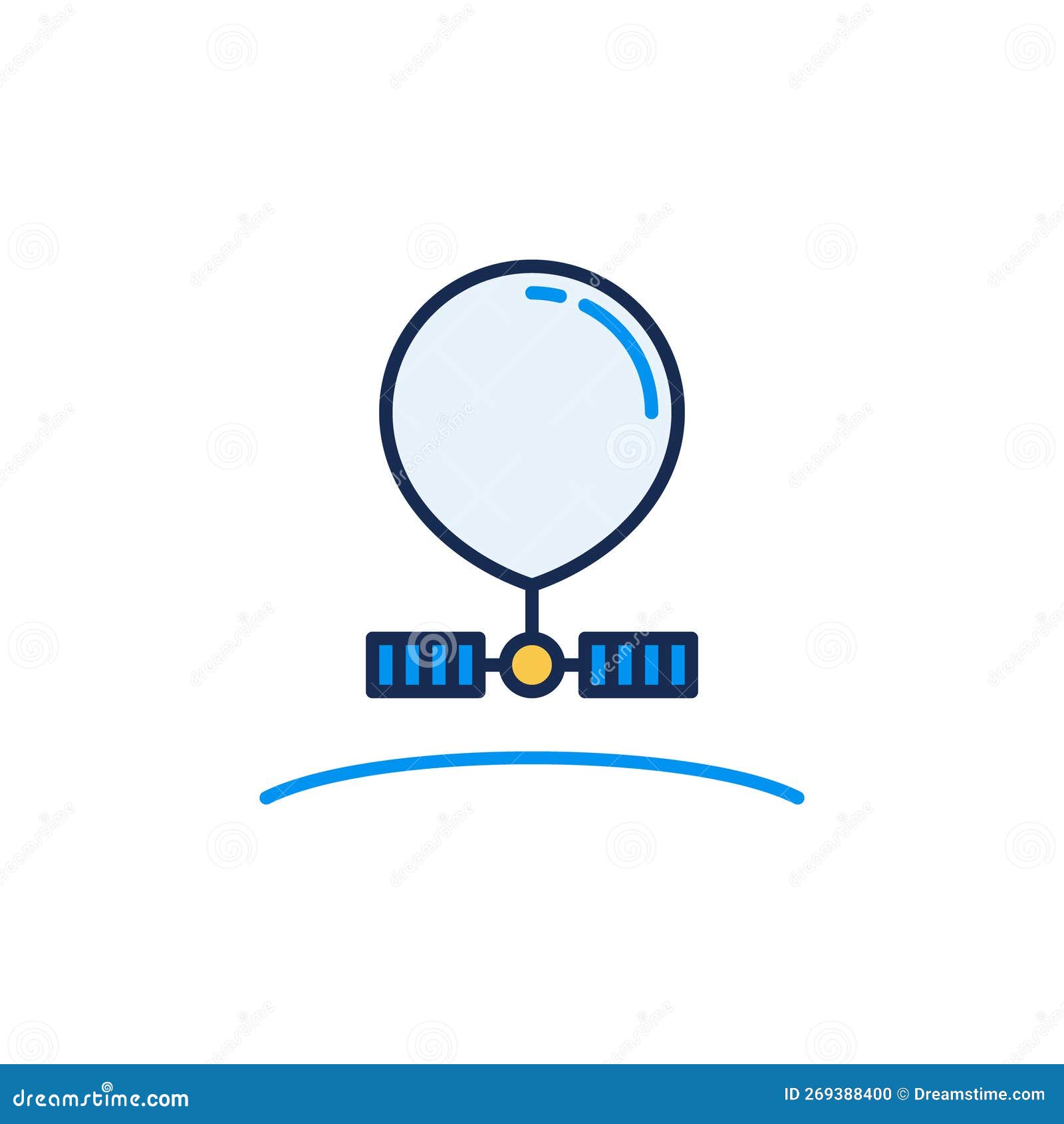 Radiosonde Vector Solar Powered Weather Balloon Concept Colored Icon