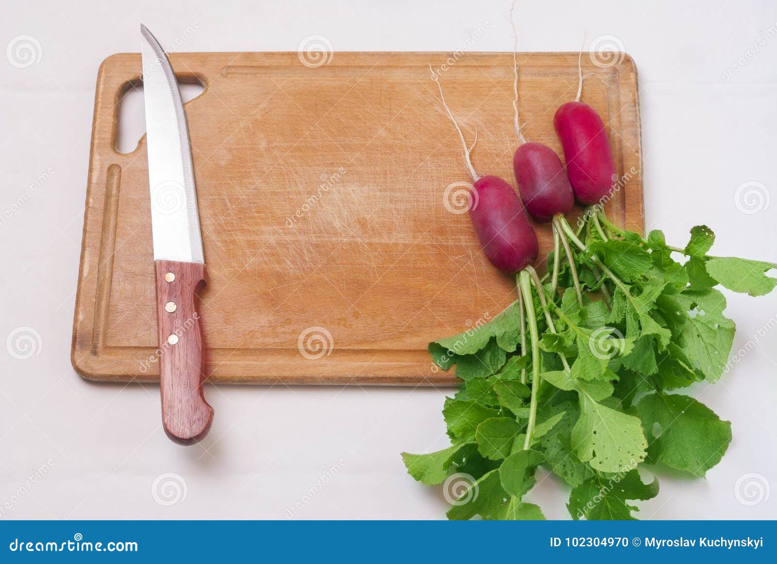 Radish and knife stock photo. Image of organic, space - 102304970