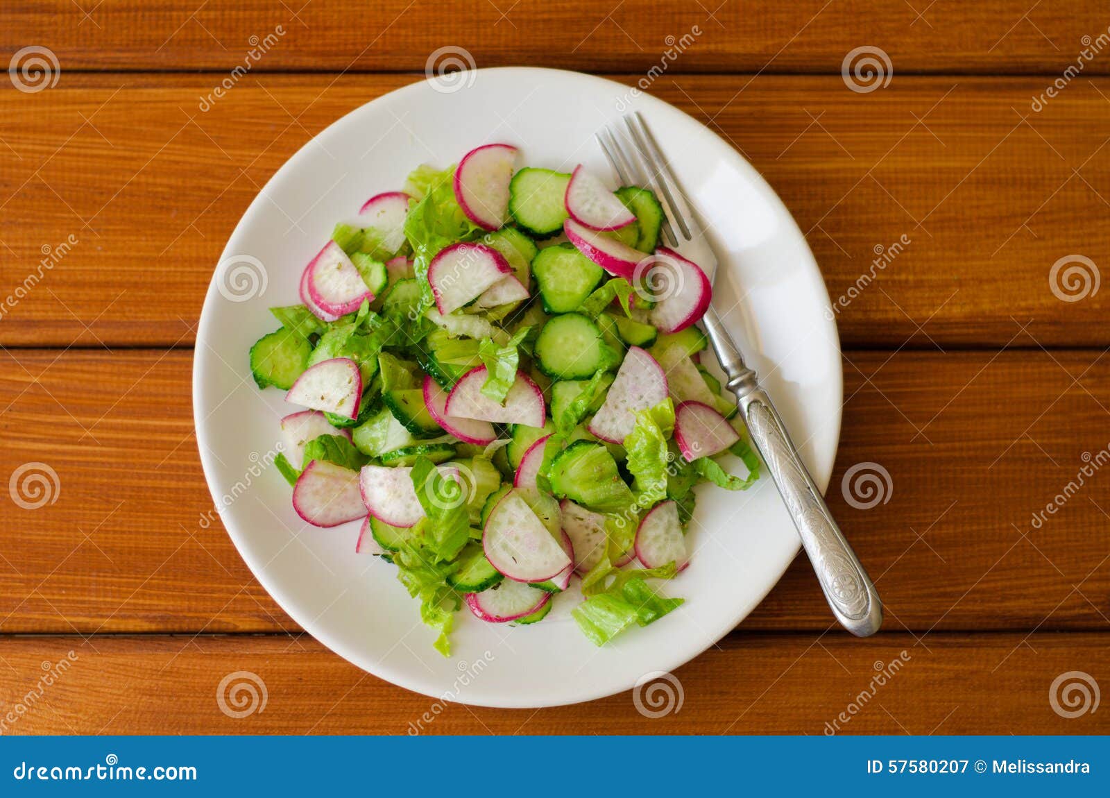 Radish Salad with Cucumber and Herbs Olive Oil Stock Image Image of