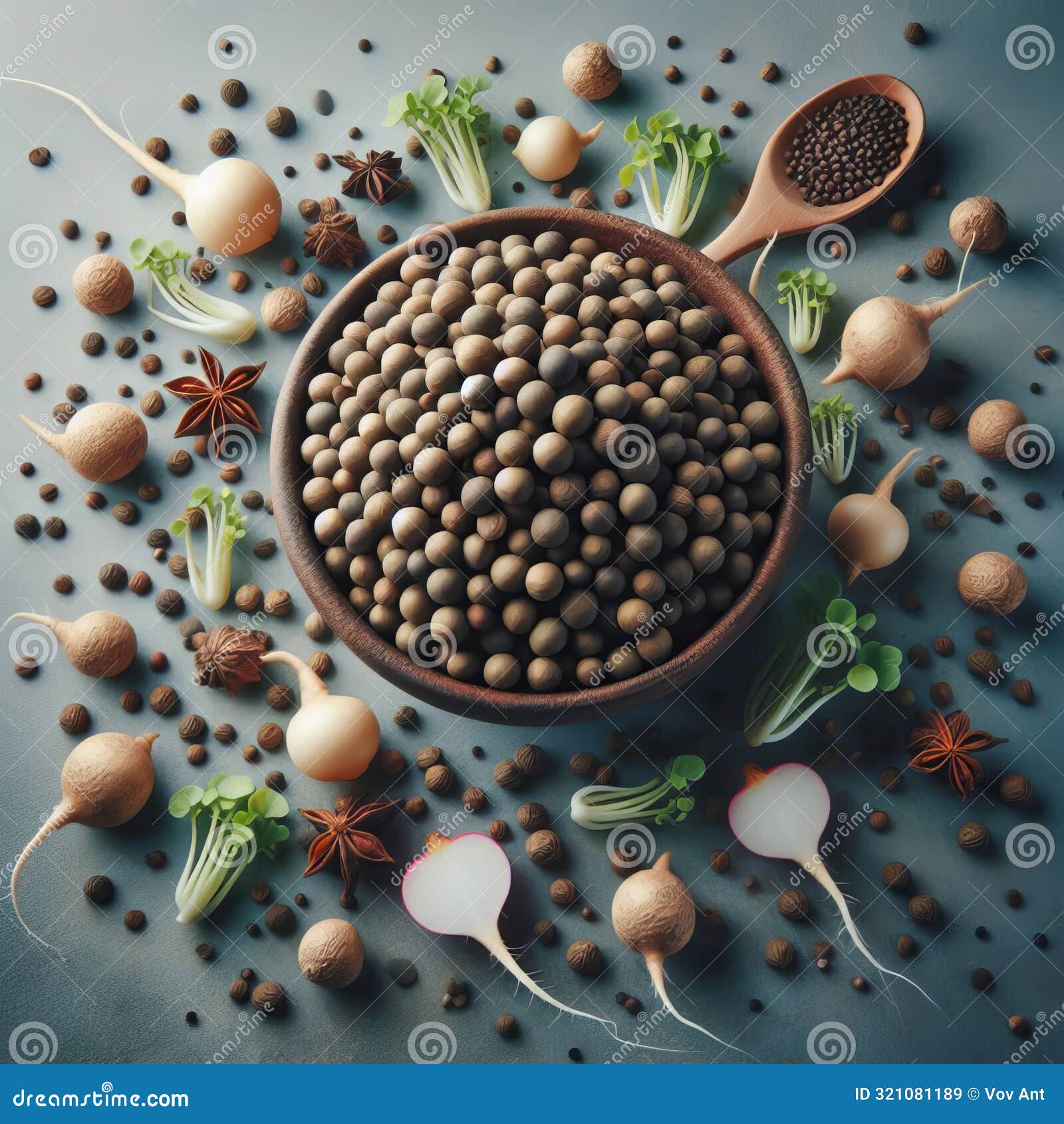 radish seeds small, round seeds with a peppery flavor often ued