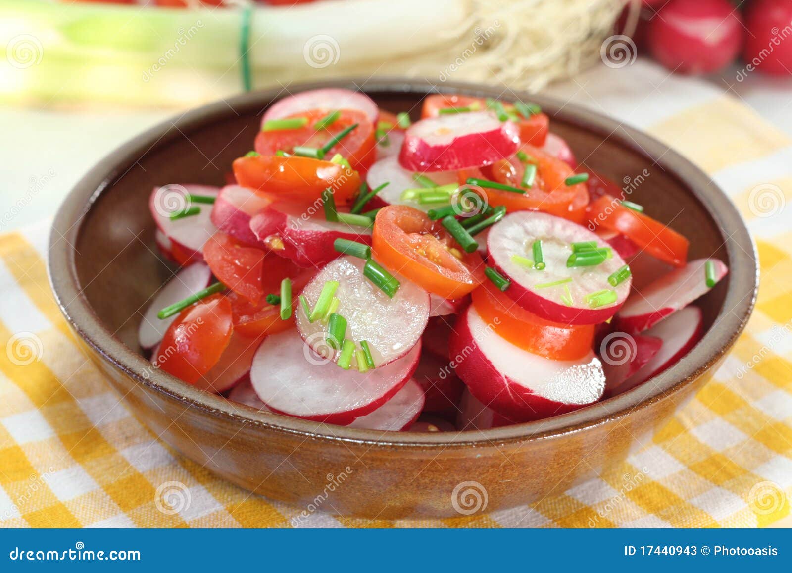 Radish and tomato salad stock image. Image of eating 17440943