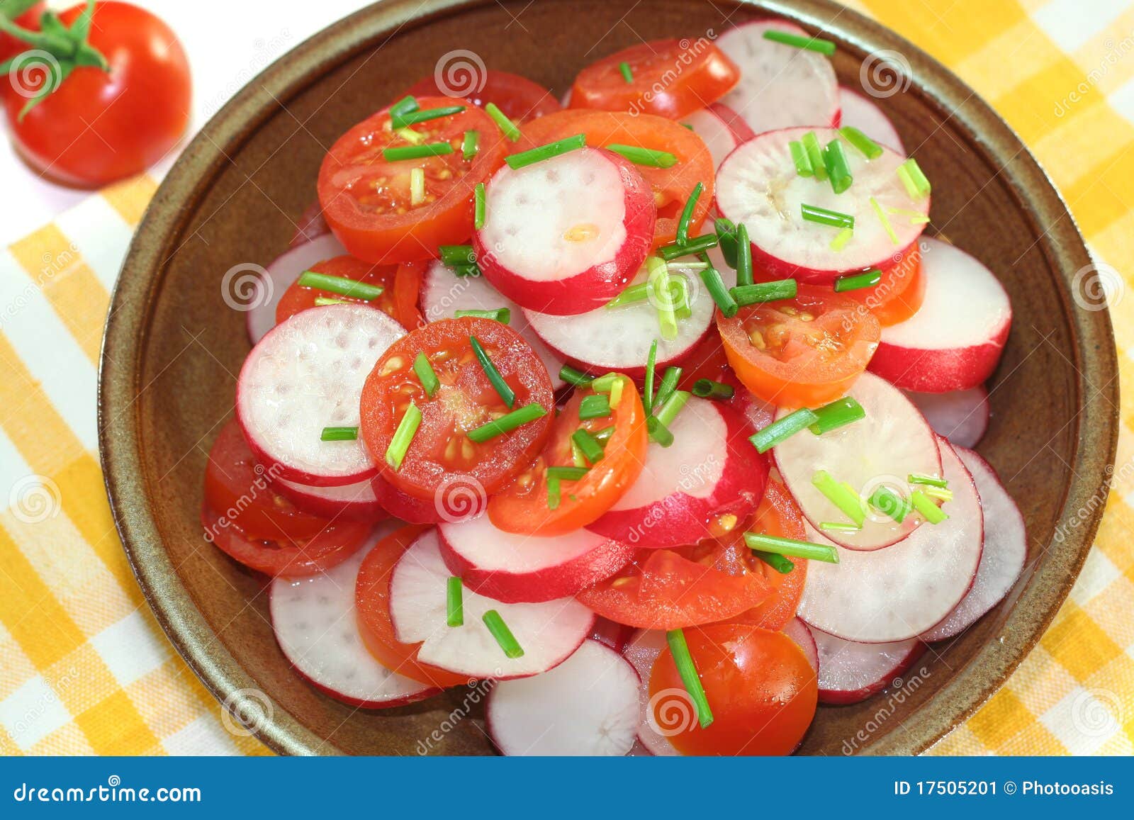 Radish and tomato salad stock image. Image of herbs, eating 17505201