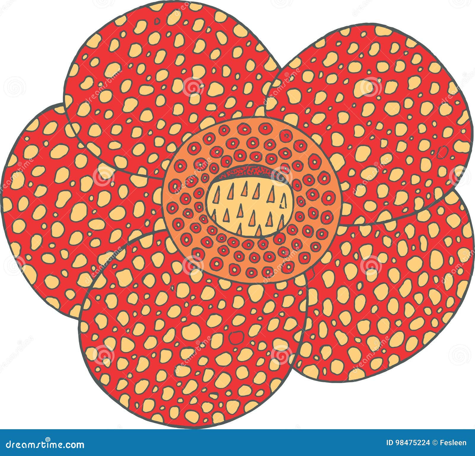 Rafflesia Tropical Flower Vector Isolated Element. Exotic Floral Stock