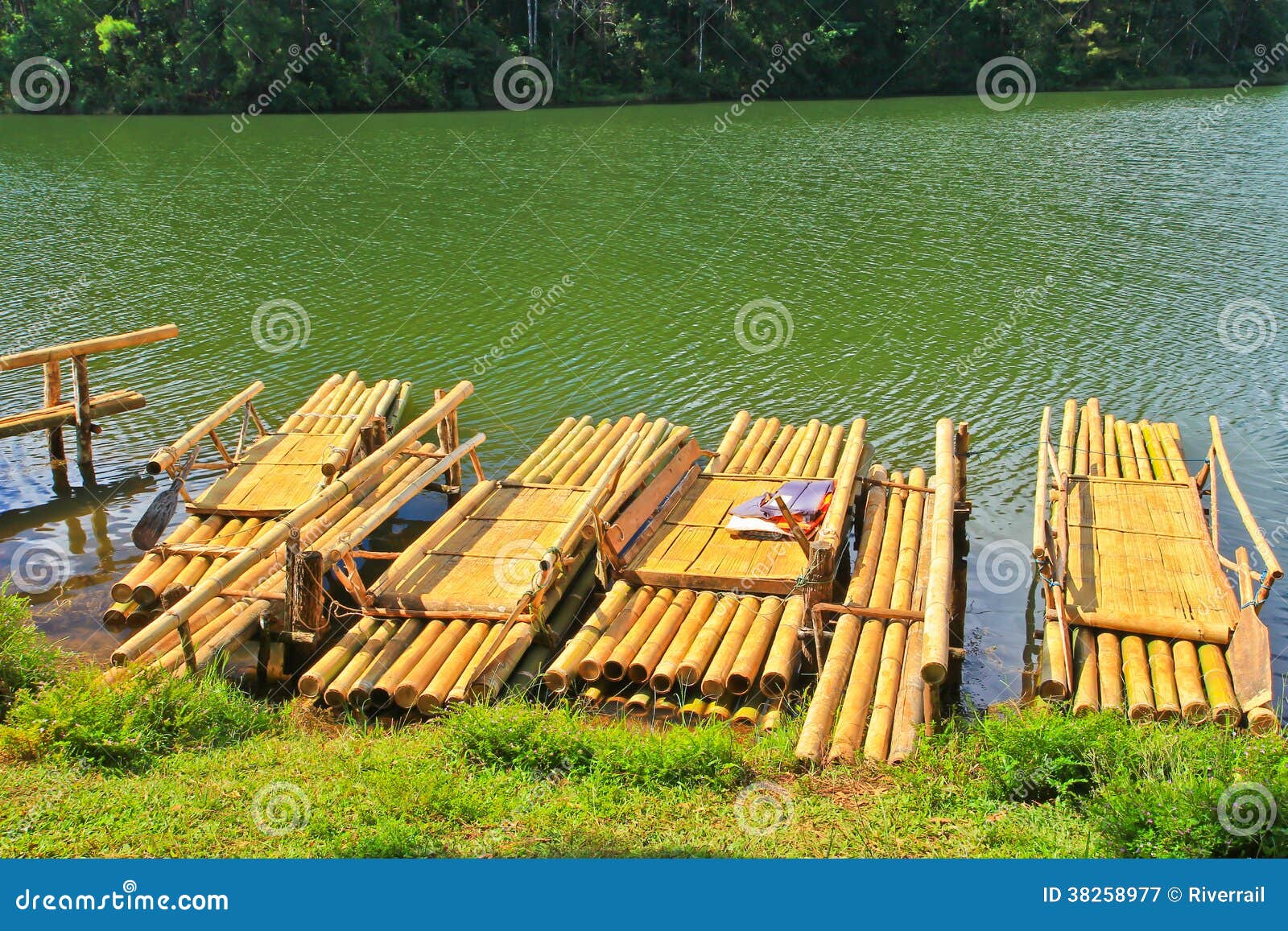 Raft in the reservoir stock image. Image of outdoor, pond 38258977