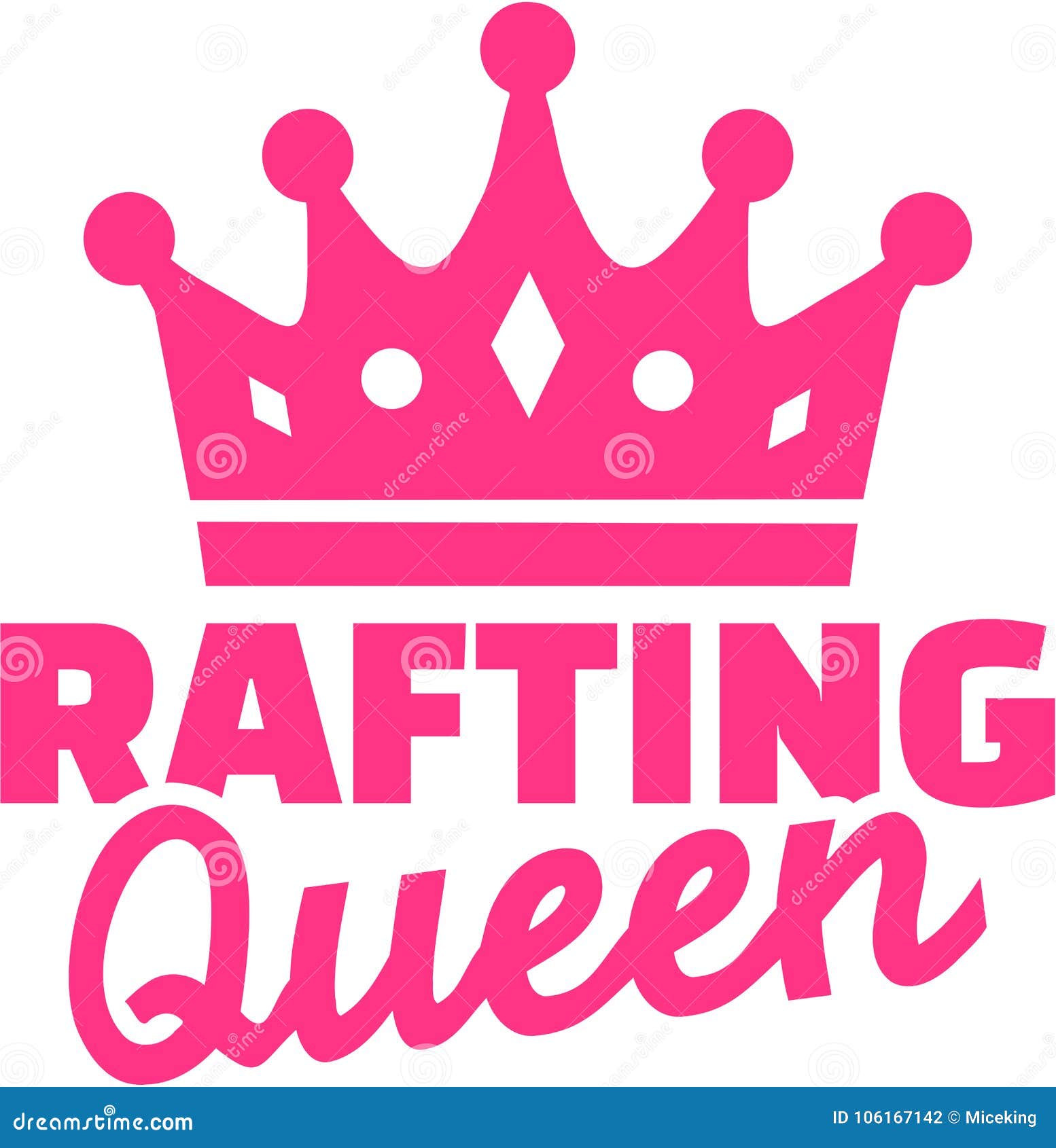 Rafting queen with crown stock vector. Illustration of river 106167142