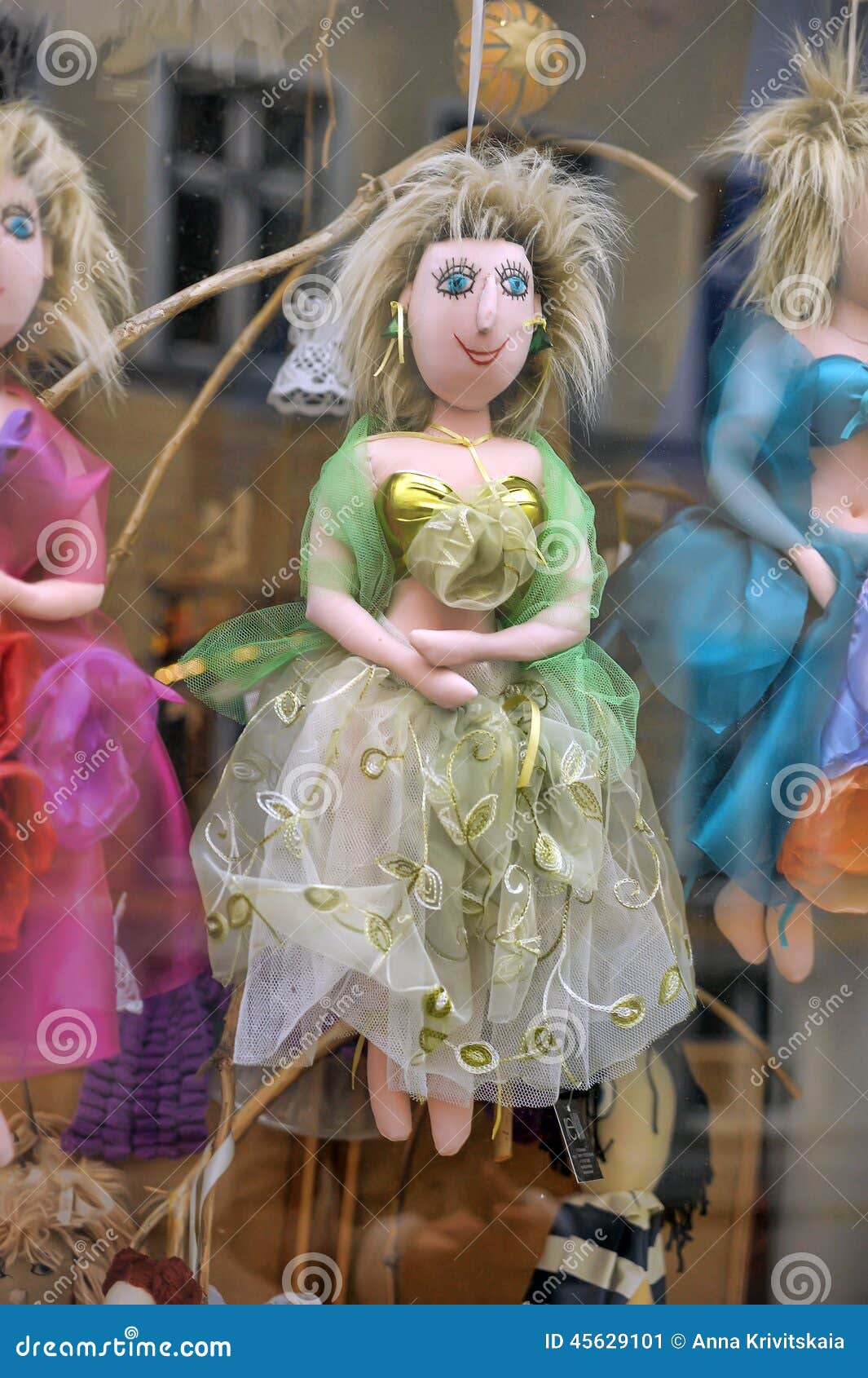 Rag doll in a shop window stock image. Image of cotton 45629101