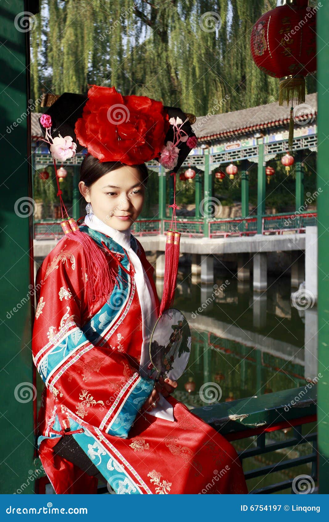 Vestito Cinese Ragazze Raso Dragon E Phoenix - Abito Tradizionale Ricamato A Mano - Foto 4