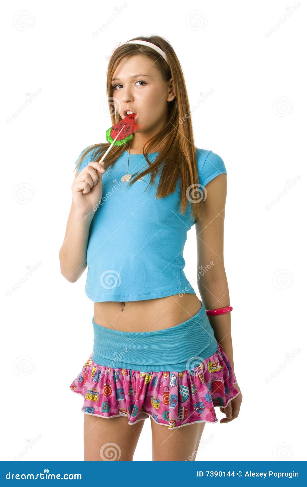 Ragazza Con Il Lollipop Fotografia Stock Immagine Di Sogno 7390144