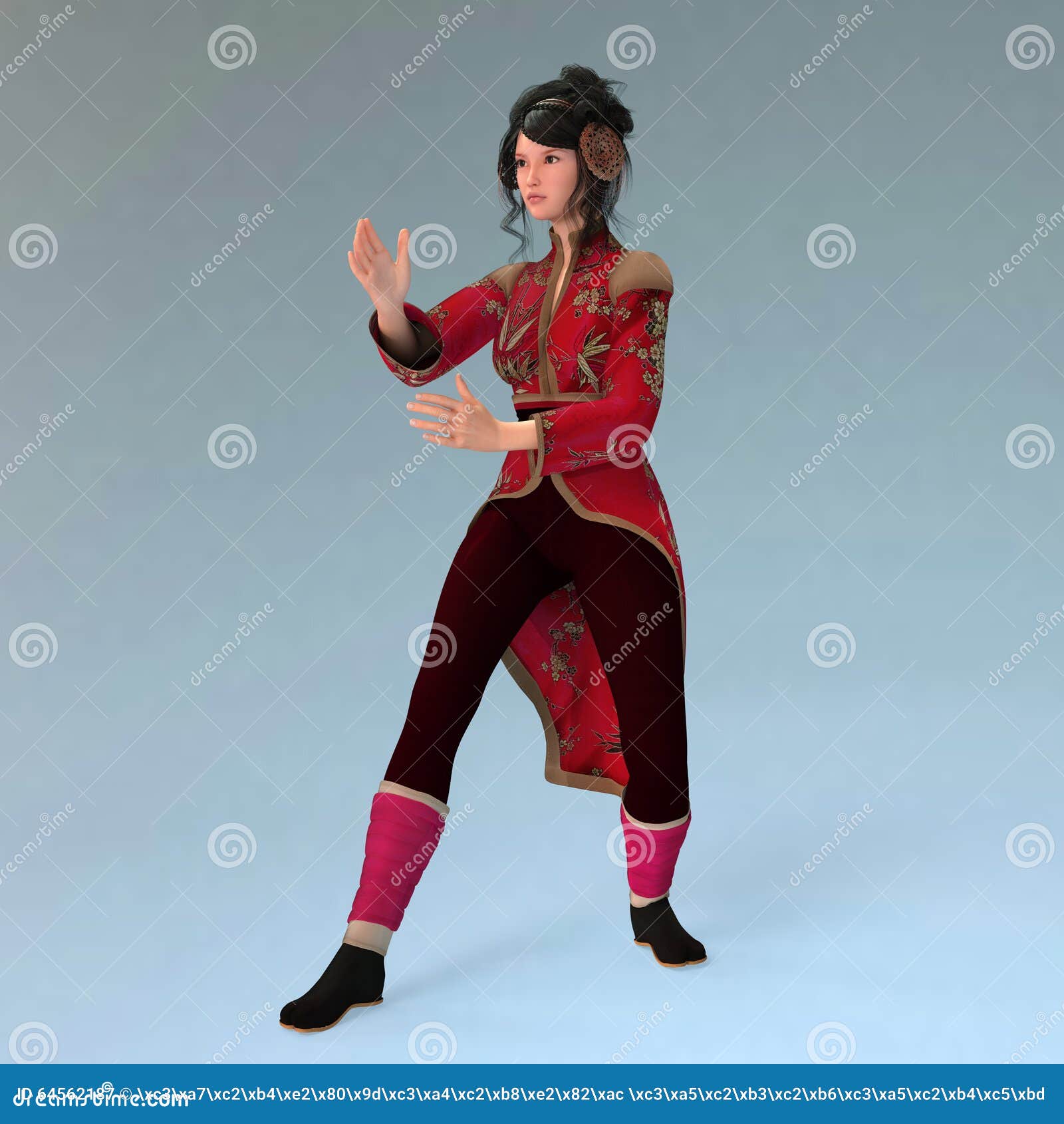 Ragazza di kungfu immagine stock. Immagine di vestito 64562187