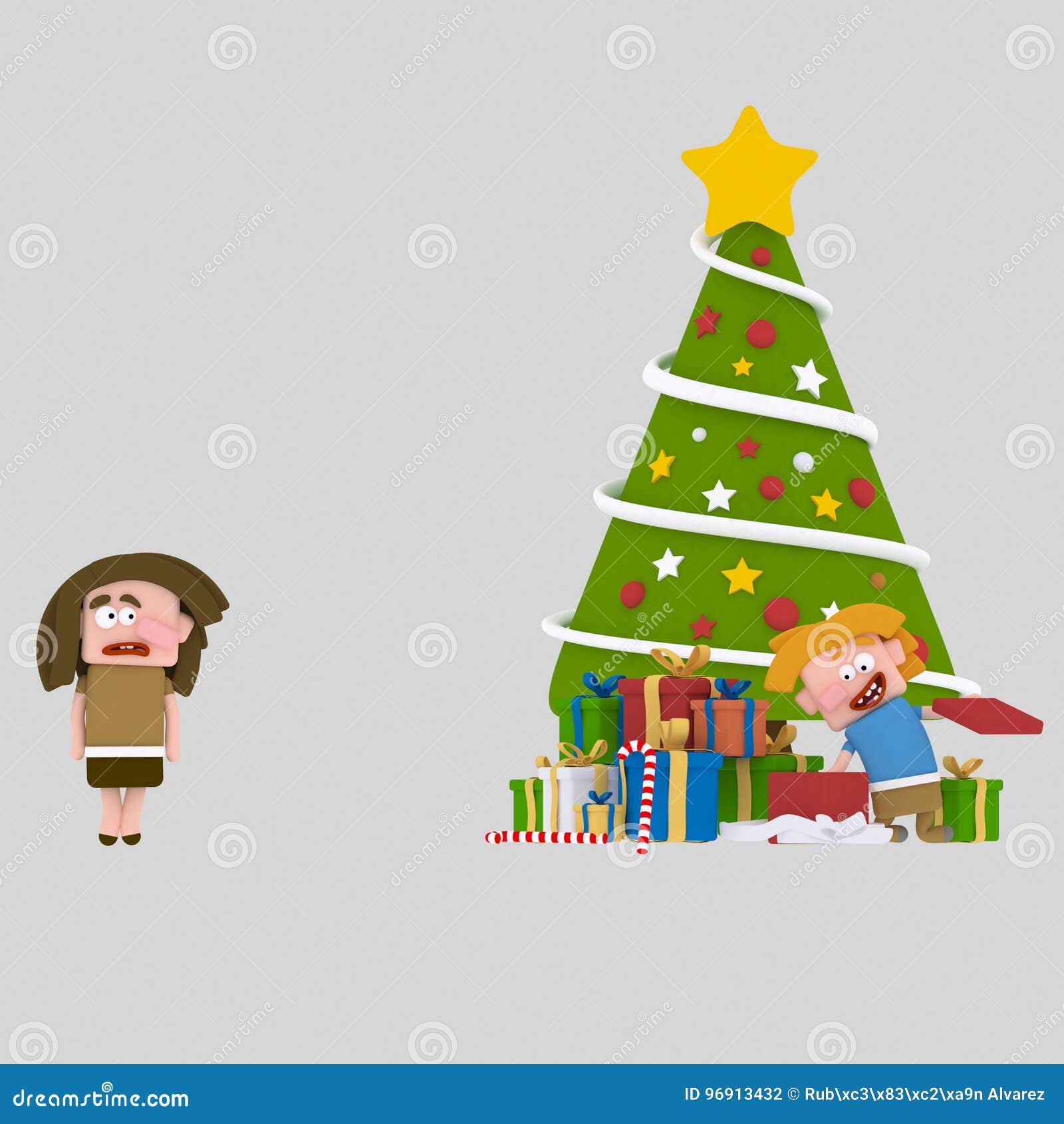Regali Di Natale Ragazza.Ragazza Povera Senza Regali Di Natale 3d Illustrazione Di Stock Illustrazione Di Albero Triste 96913432