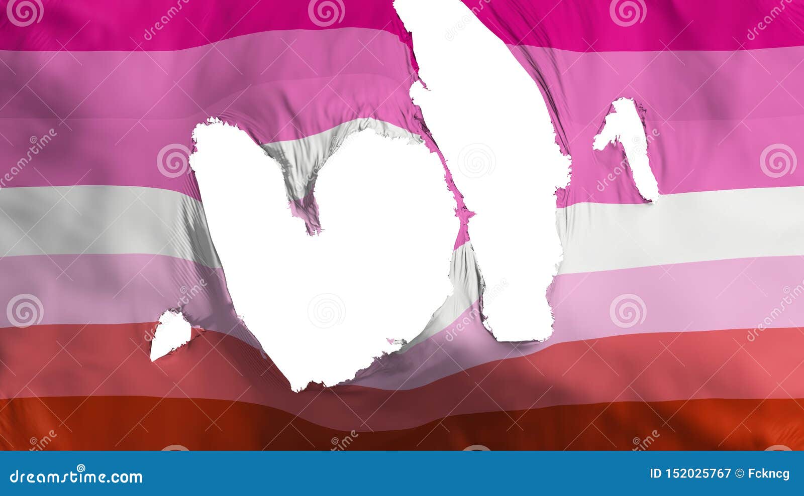 Ragged Lesbian pride flag stock illustration. 