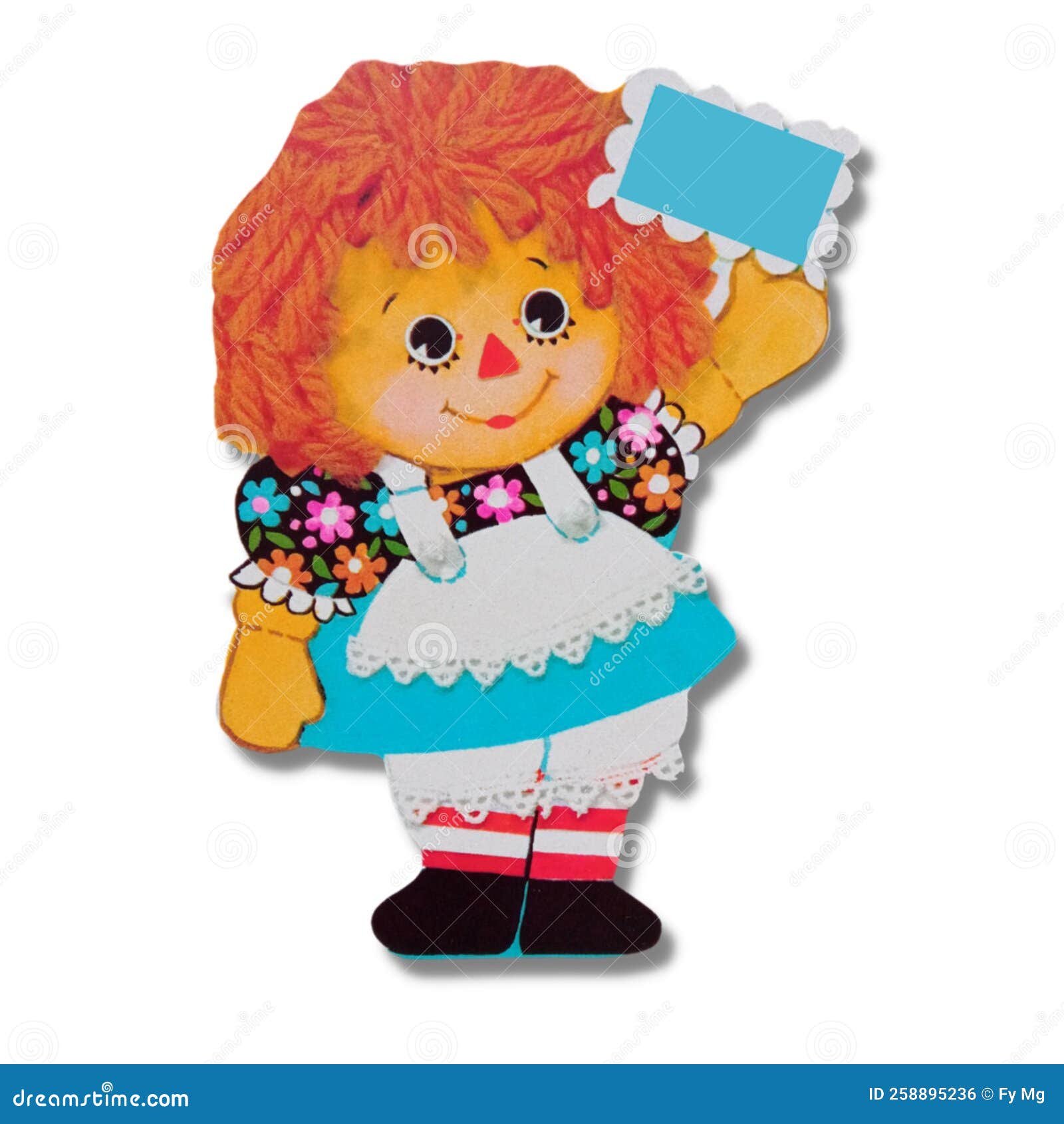 Raggedy an Doli Real Annabelle Antigo Desenho Ilustração Stock