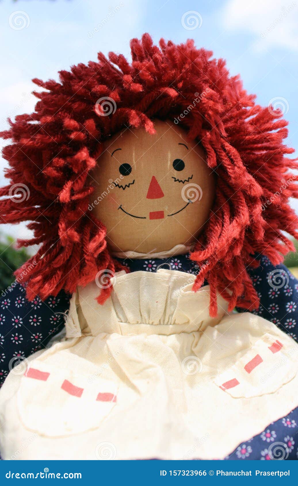 Raggedy an Doli Real Annabelle Antigo Desenho Ilustração Stock