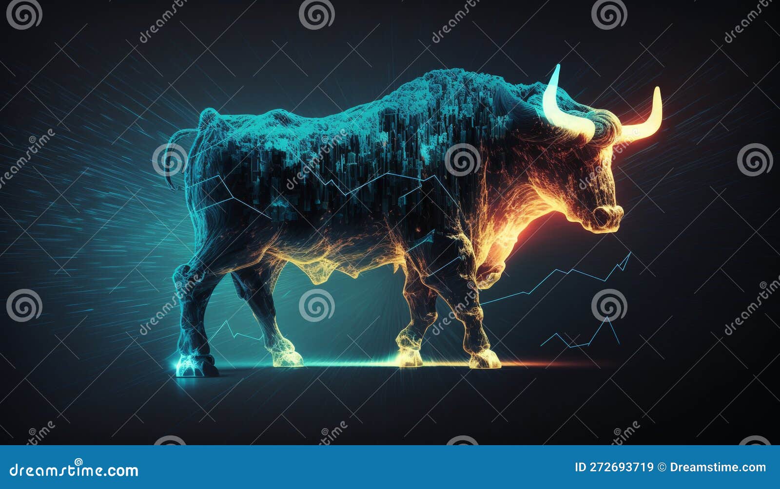 Raging stock market bull stock illustration. Illustration of casting ...