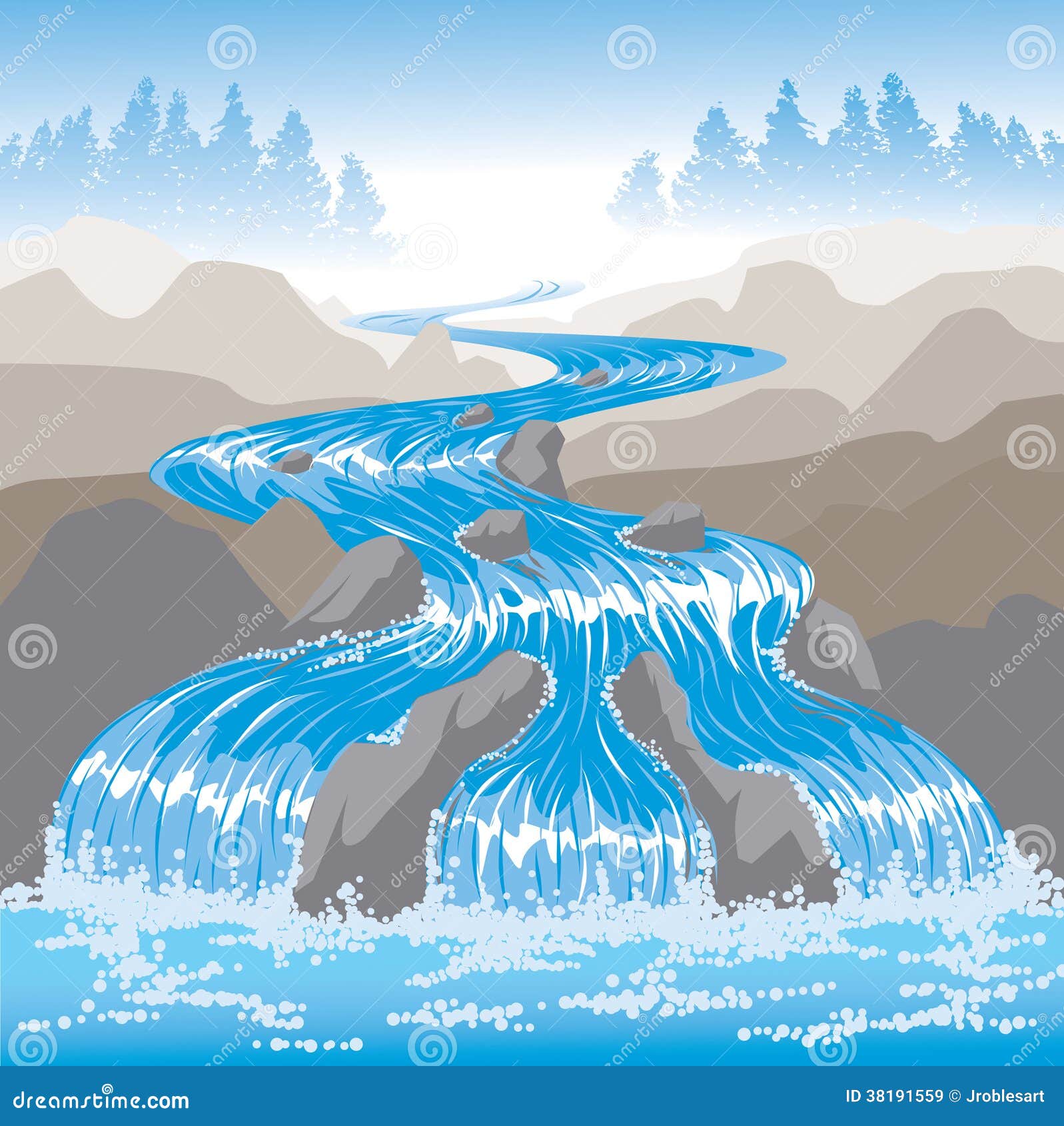 Raging Water stock vector. Illustration of cloud, torrent 38191559