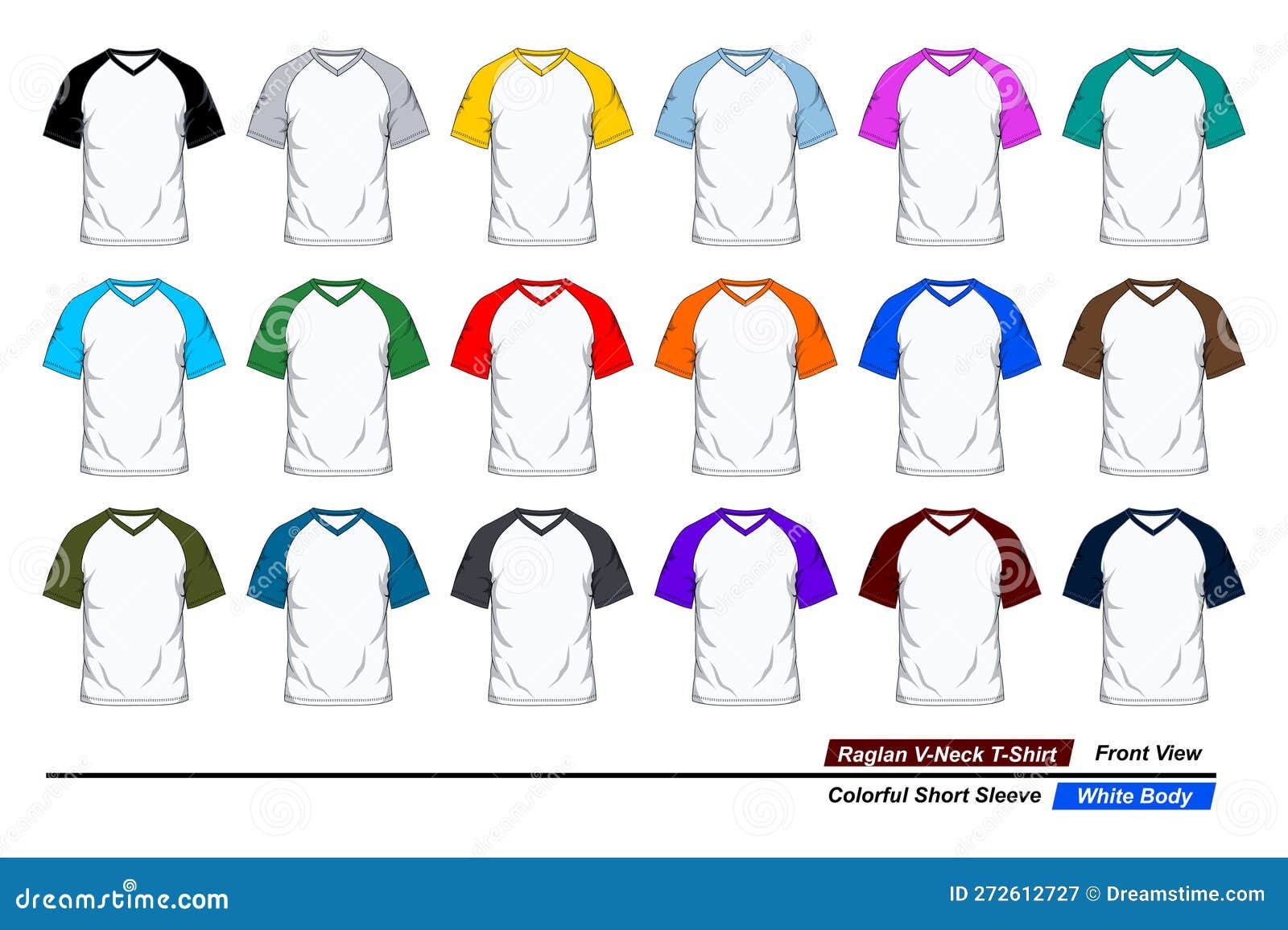 White v-neck t shirt template. vector illustration Stock Vector