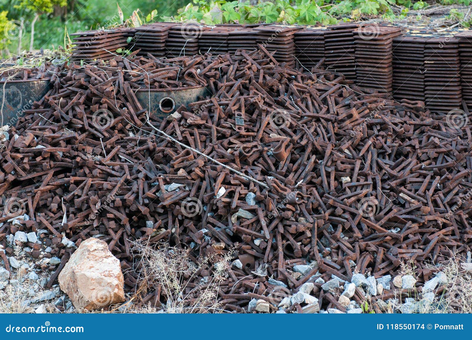 Rail Anchors used and rust stock photo. Image of anchors 118550174