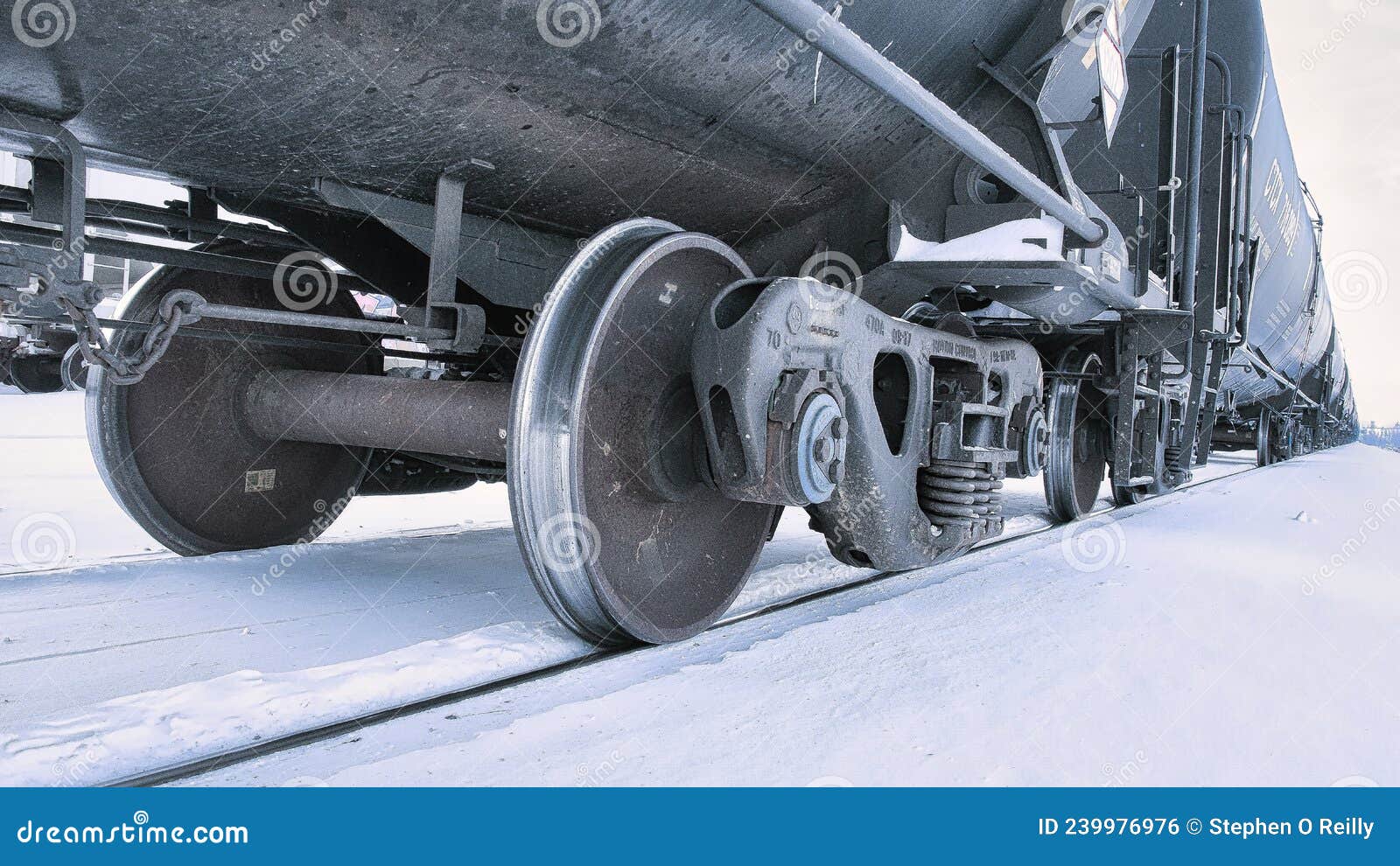 Rail Carriage Bogie or Chassie on a Hevy Goods Train Editorial Photo